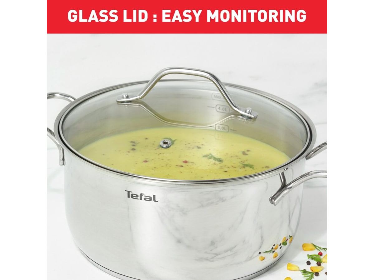 Tefal Intuition 7-delers grydesæt rustfrit stål B864S734 Tilbehør til komfurer, kogeplader og ovne