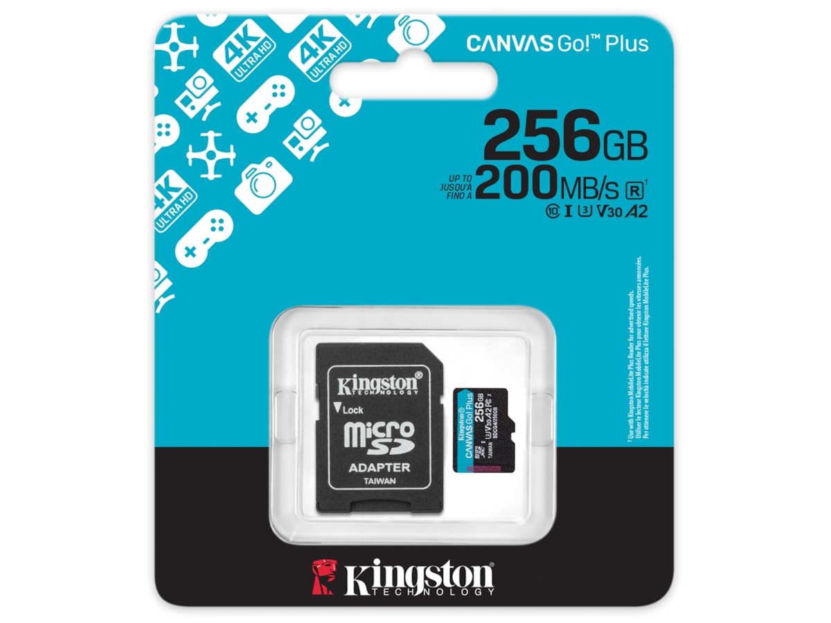 Kingston Canvas Go! Plus microSD 256GB Flash-hukommelse