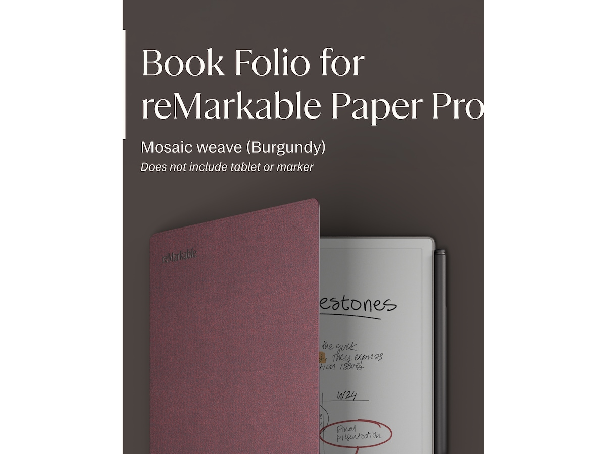 reMarkable Paper Pro Book Folio (bordeaux) Tilbehør til digitale paper