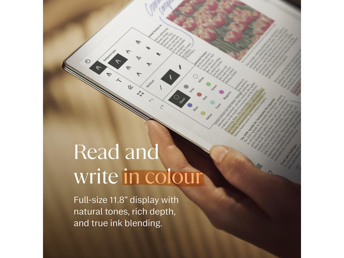 reMarkable Paper Pro 11,8" 64GB inkl. Marker Plus og Book Folio (sort skind) Digitale paper