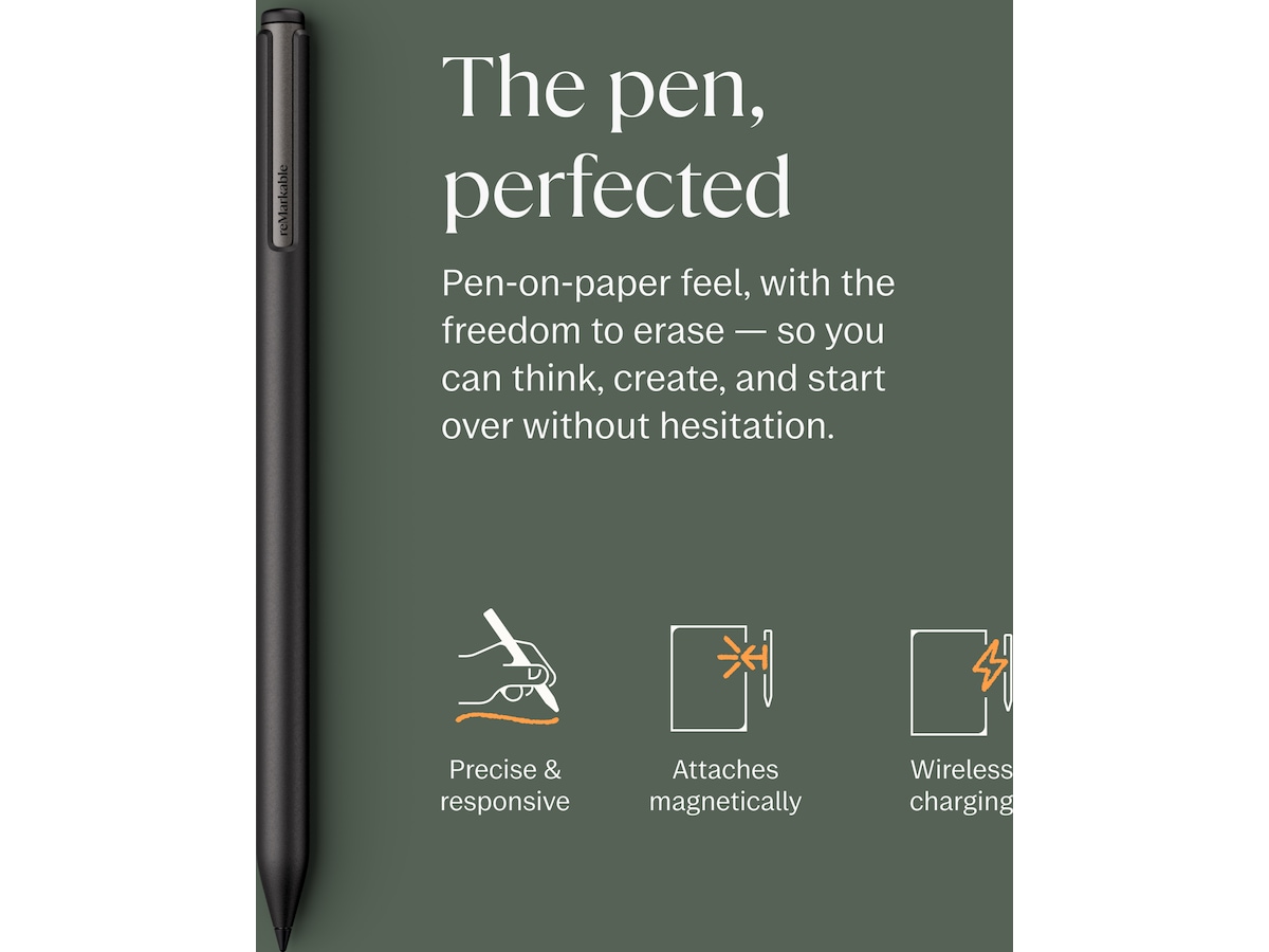 reMarkable Paper Pro 11,8" 64GB inkl. Marker Plus og Book Folio (sort skind) Digitale paper