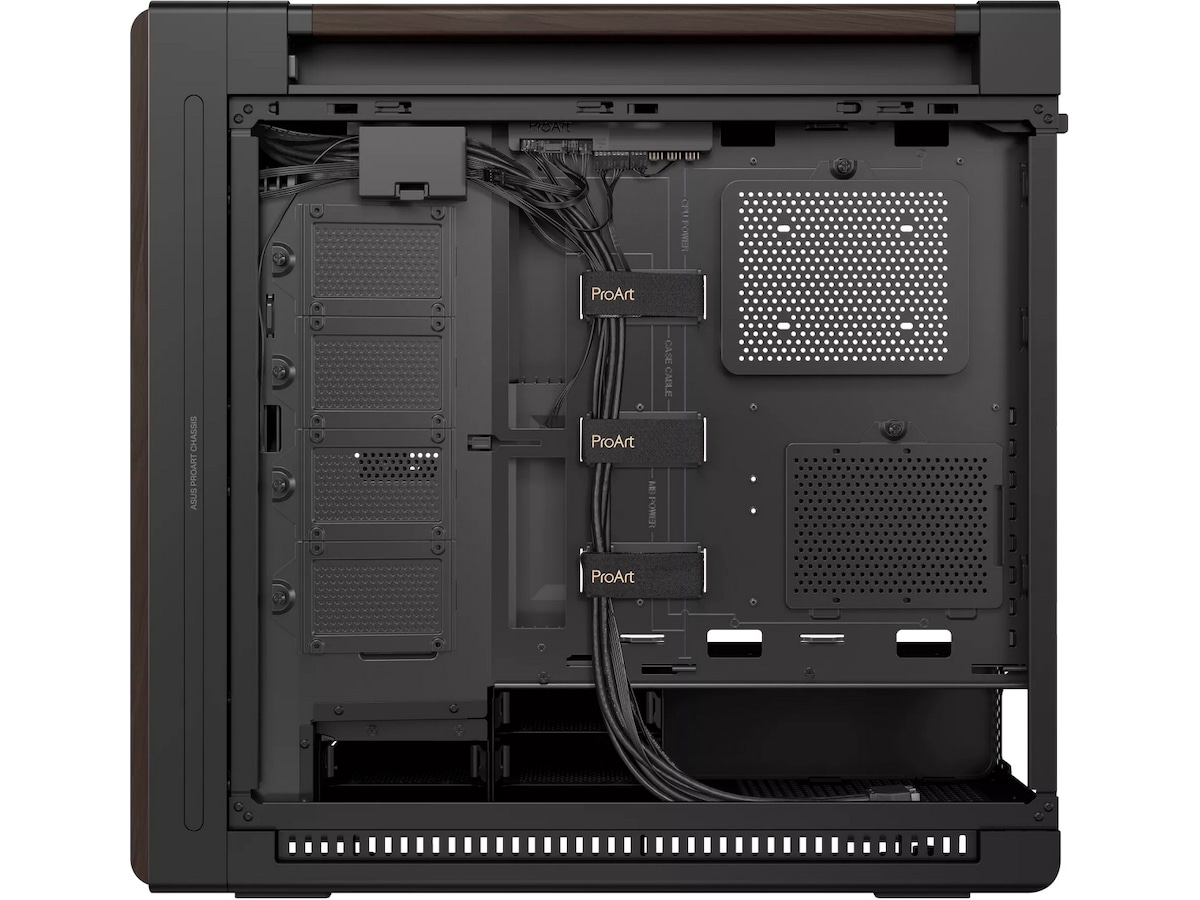 Asus PA602 PROART Walnut Wood TG PWM Modern Mid Tower (sort) Mini/Micro/Nano tower