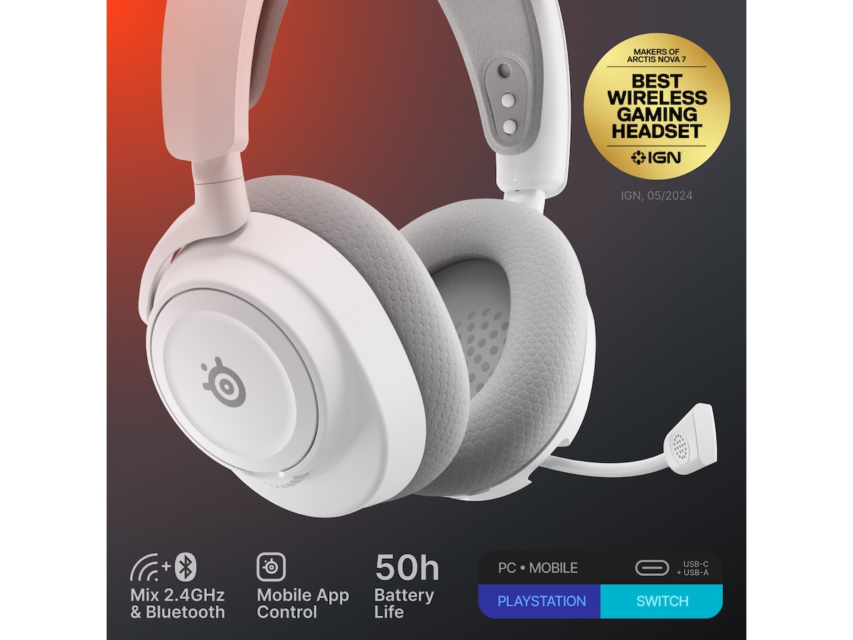 SteelSeries Arctis Nova 7 Gen 2 Trådløst Gamingheadset (hvid) Gamingheadset