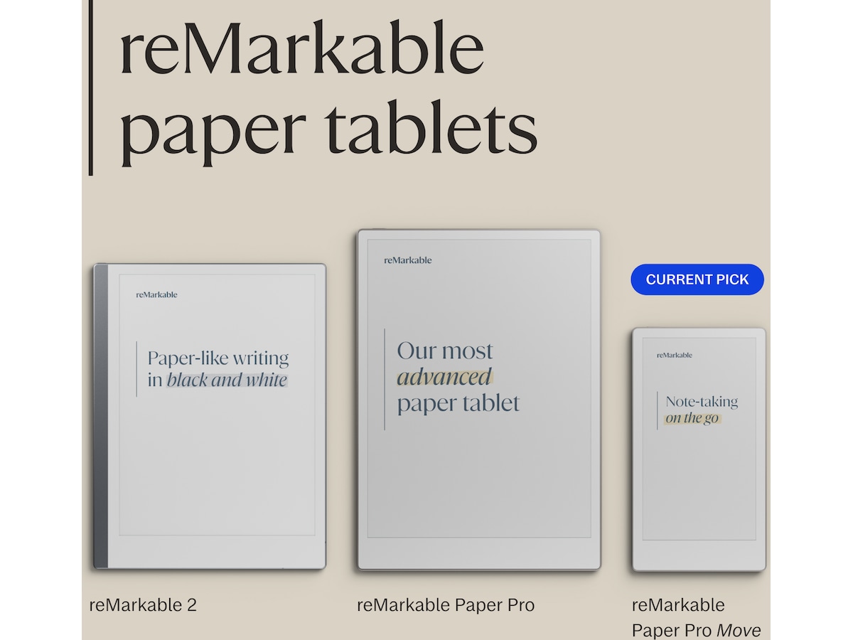 reMarkable Paper Pro Move 7.3" inkl. Marker Plus & Book Folio (basalt) Digitale paper