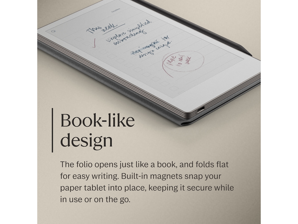 reMarkable Paper Pro Move Book Folio (sort) Tilbehør til digitale paper
