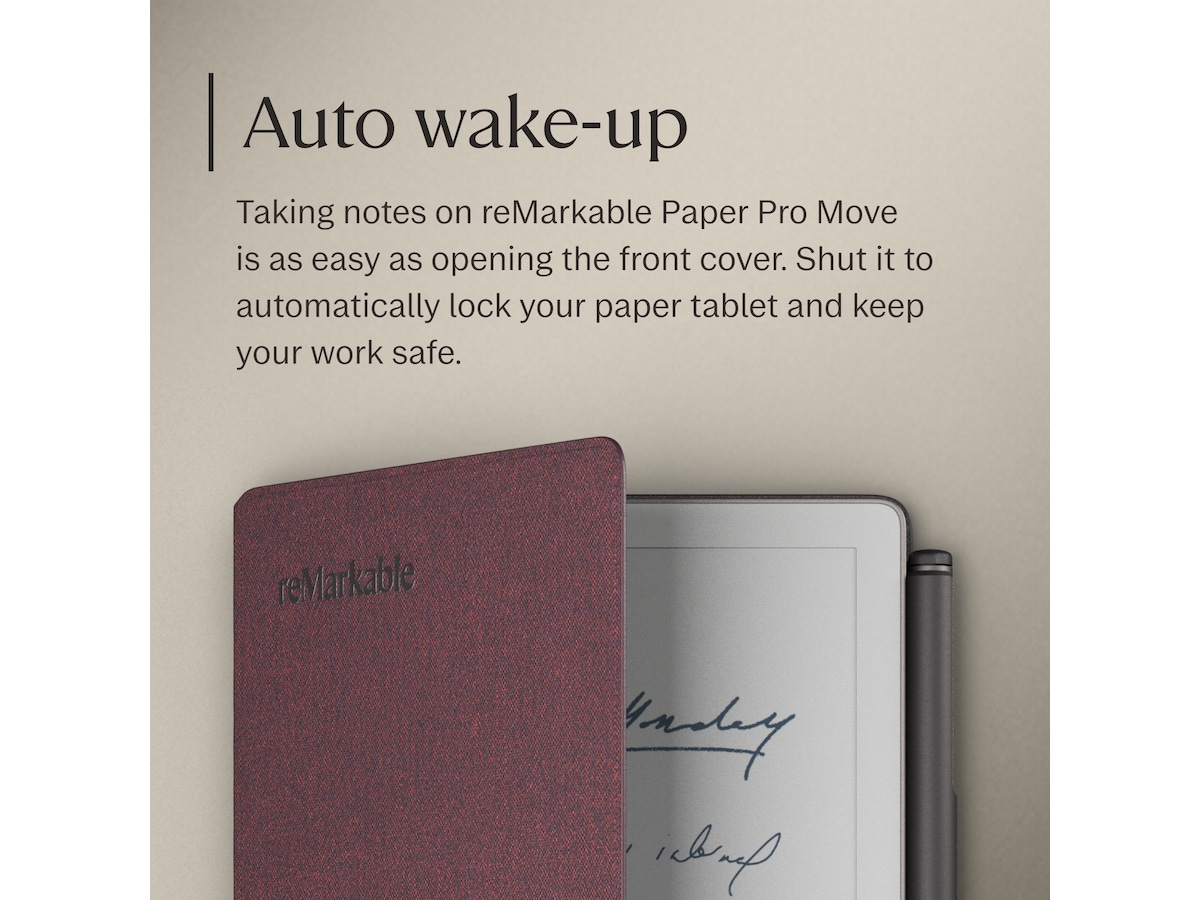 reMarkable Paper Pro Move Book Folio (burgunder) Tilbehør til digitale paper