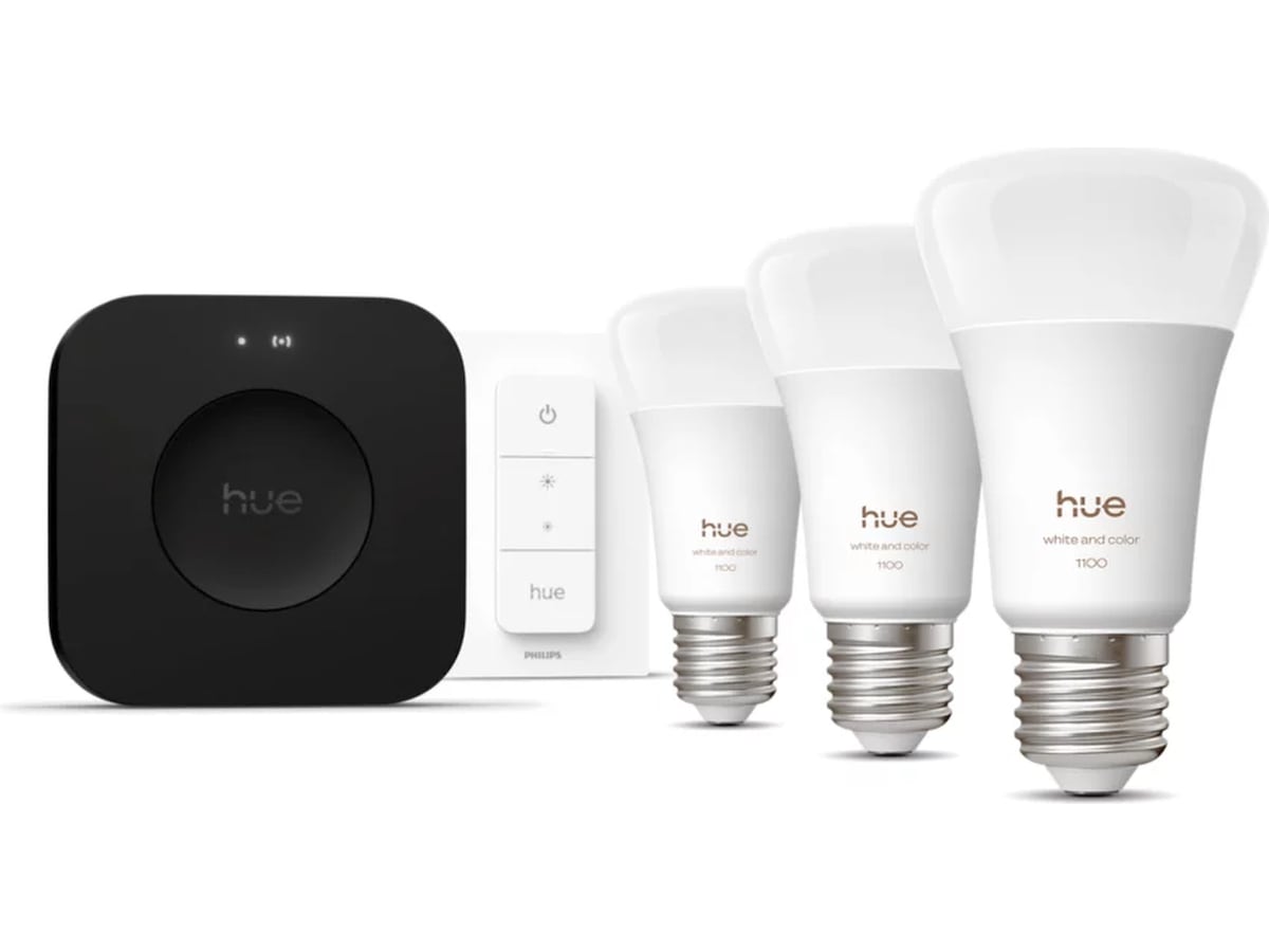 Philips Hue WCA startpakke (3x E27 + lysdæmper + Bridge Pro) LED-pærer & elpærer