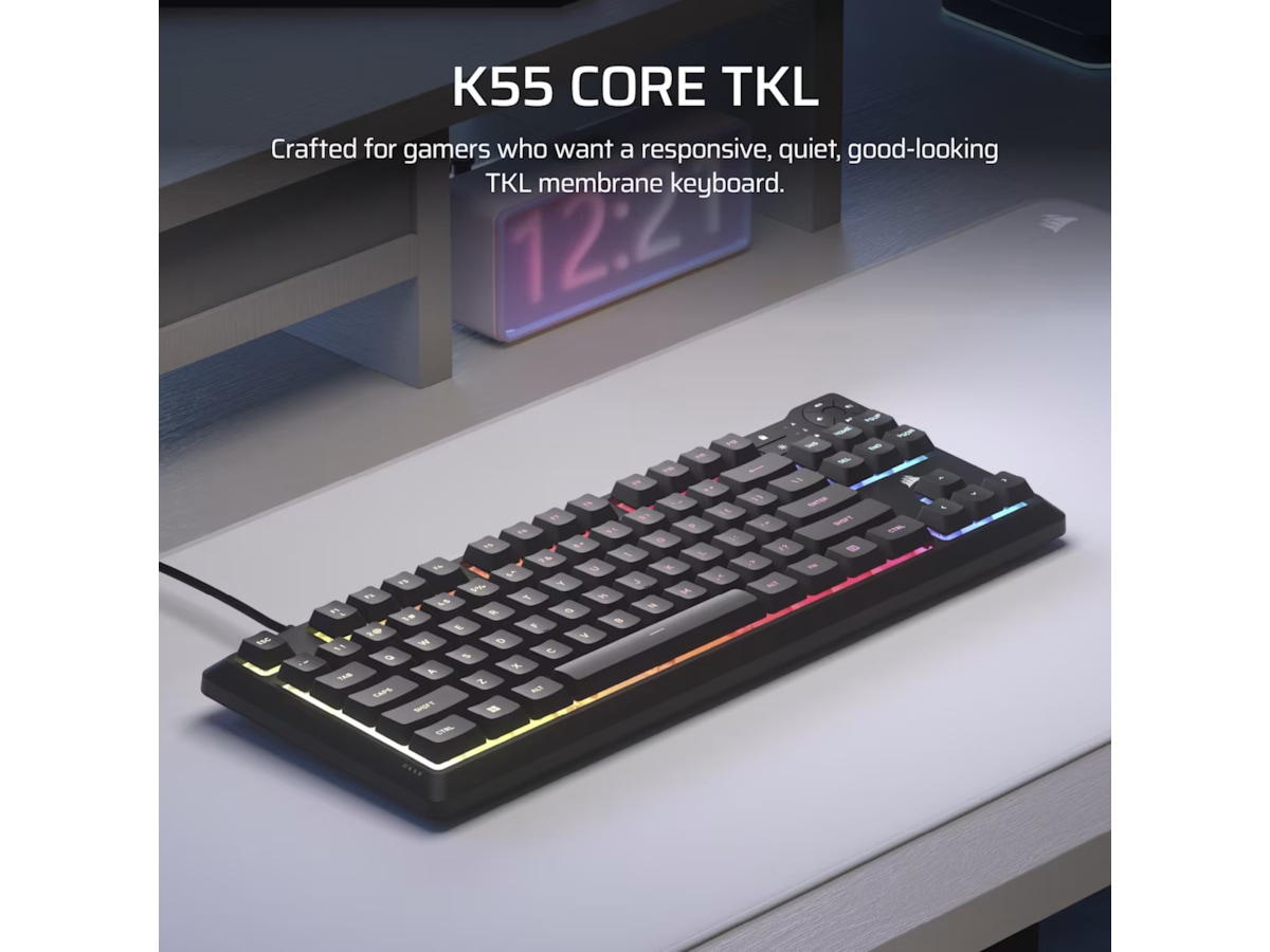 Corsair K55 CORE TKL RGB Gamingtastatur (sort) Gamingkeyboard