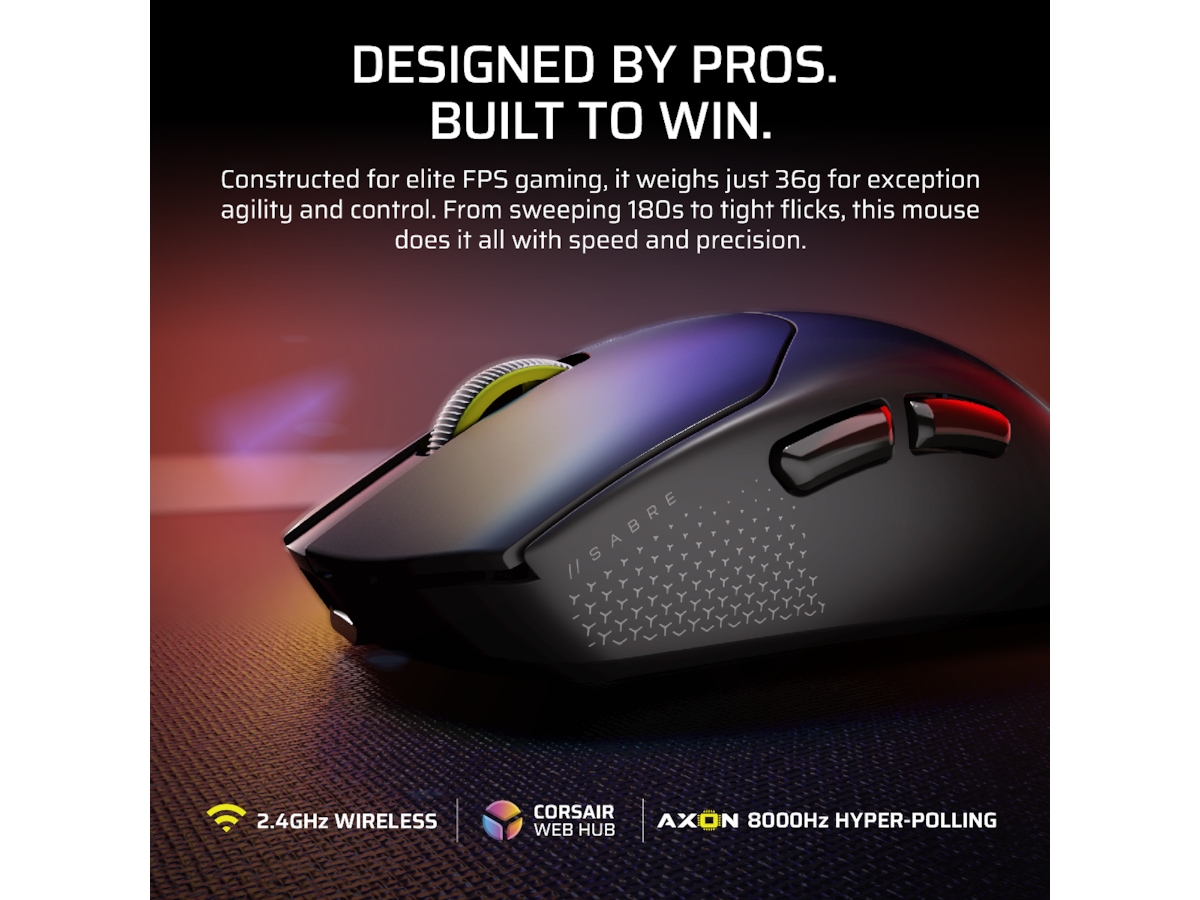 Corsair Sabre v2 Pro Ultralight Trådløs Gaming Mus (sort) Gamingmus