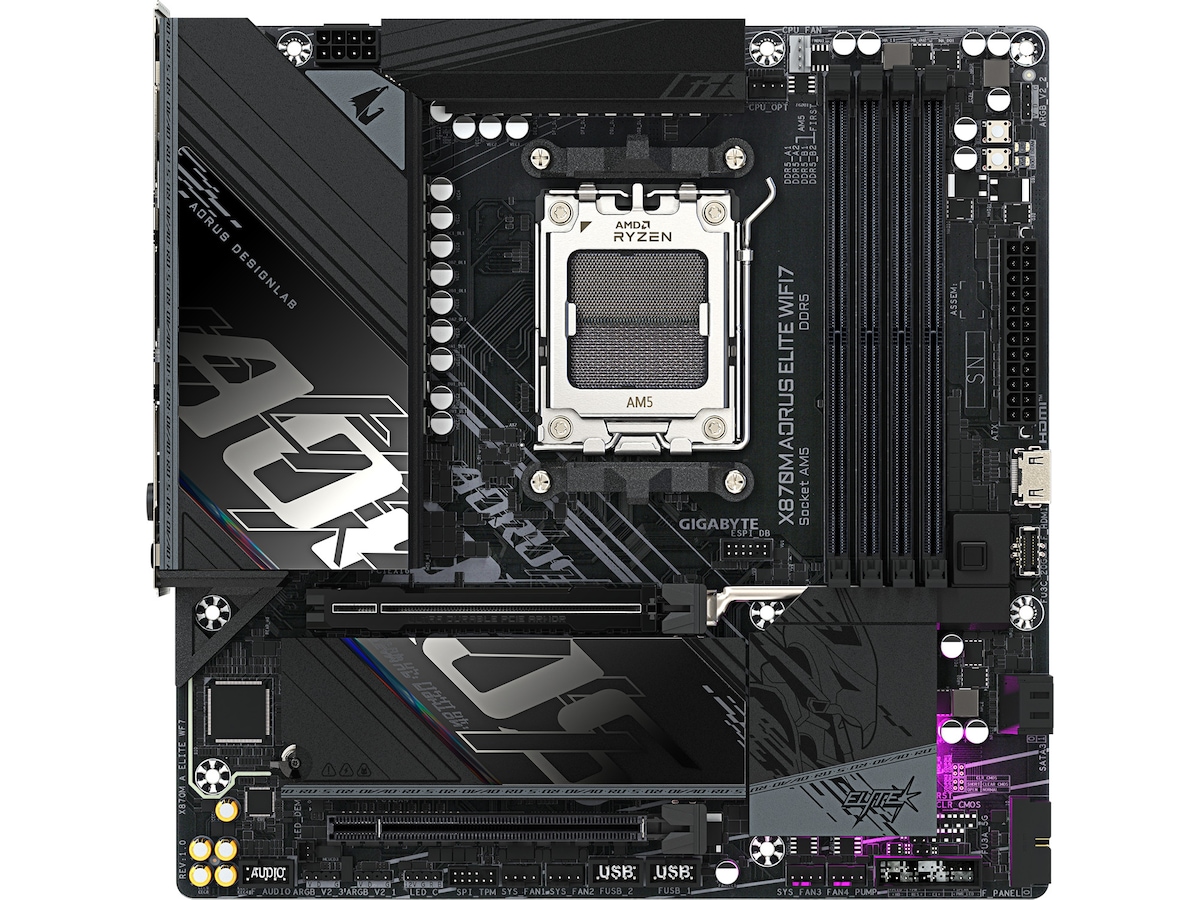Gigabyte X870M AORUS ELITE WIFI7 Bundkort AMD Socket