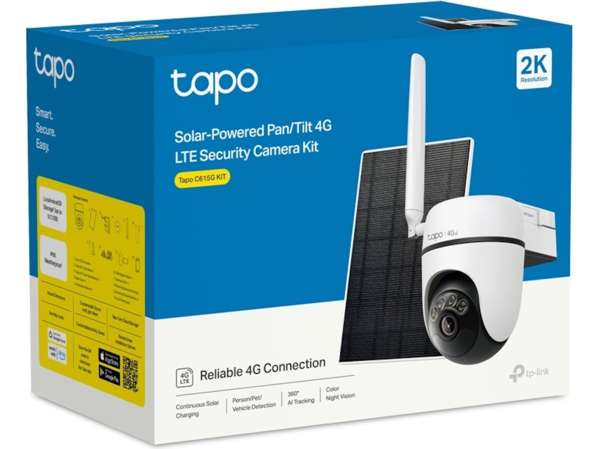 TP-Link Tapo C615G KIT Solcelledrevet Sikkerhedskamera Overvågningskameraer