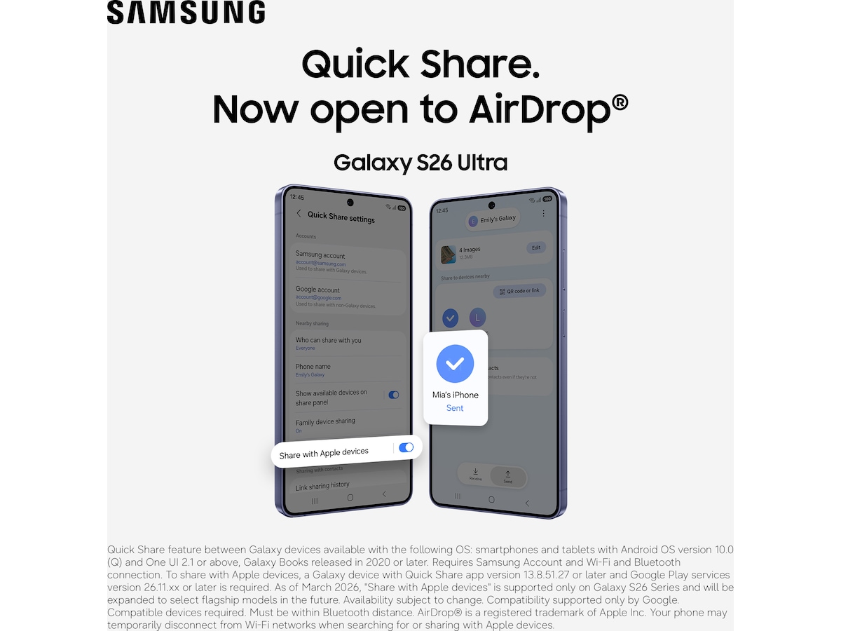 Samsung Galaxy S26 512GB (sort) Mobiltelefoner