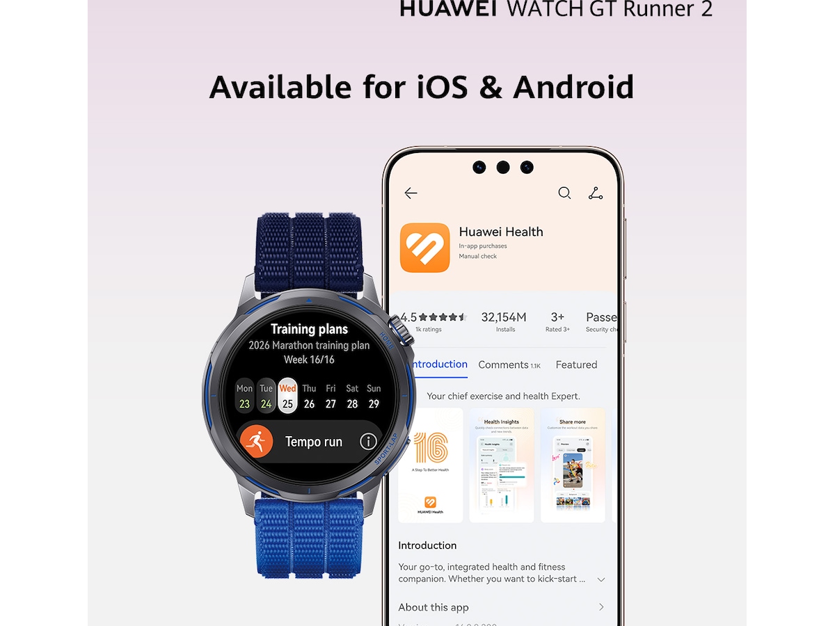 Huawei Watch GT Runner 2 43mm (sort) Smartwatches
