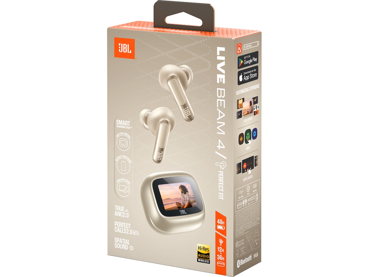 JBL Live Beam 4 trådløse ørepropper (champagne) In-ear høretelefoner