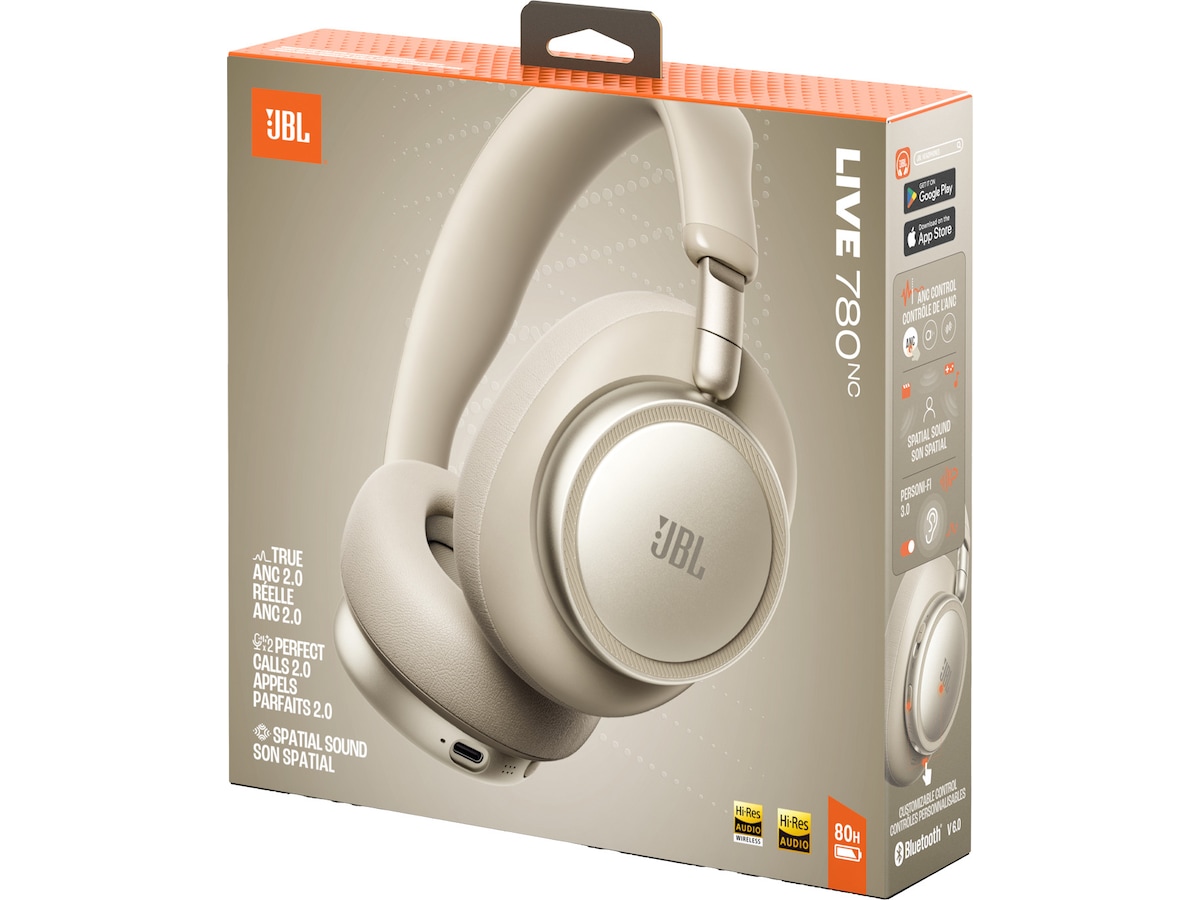 JBL LIVE 780NC Trådløse Over-Ear Hovedtelefoner (sand) Høretelefoner