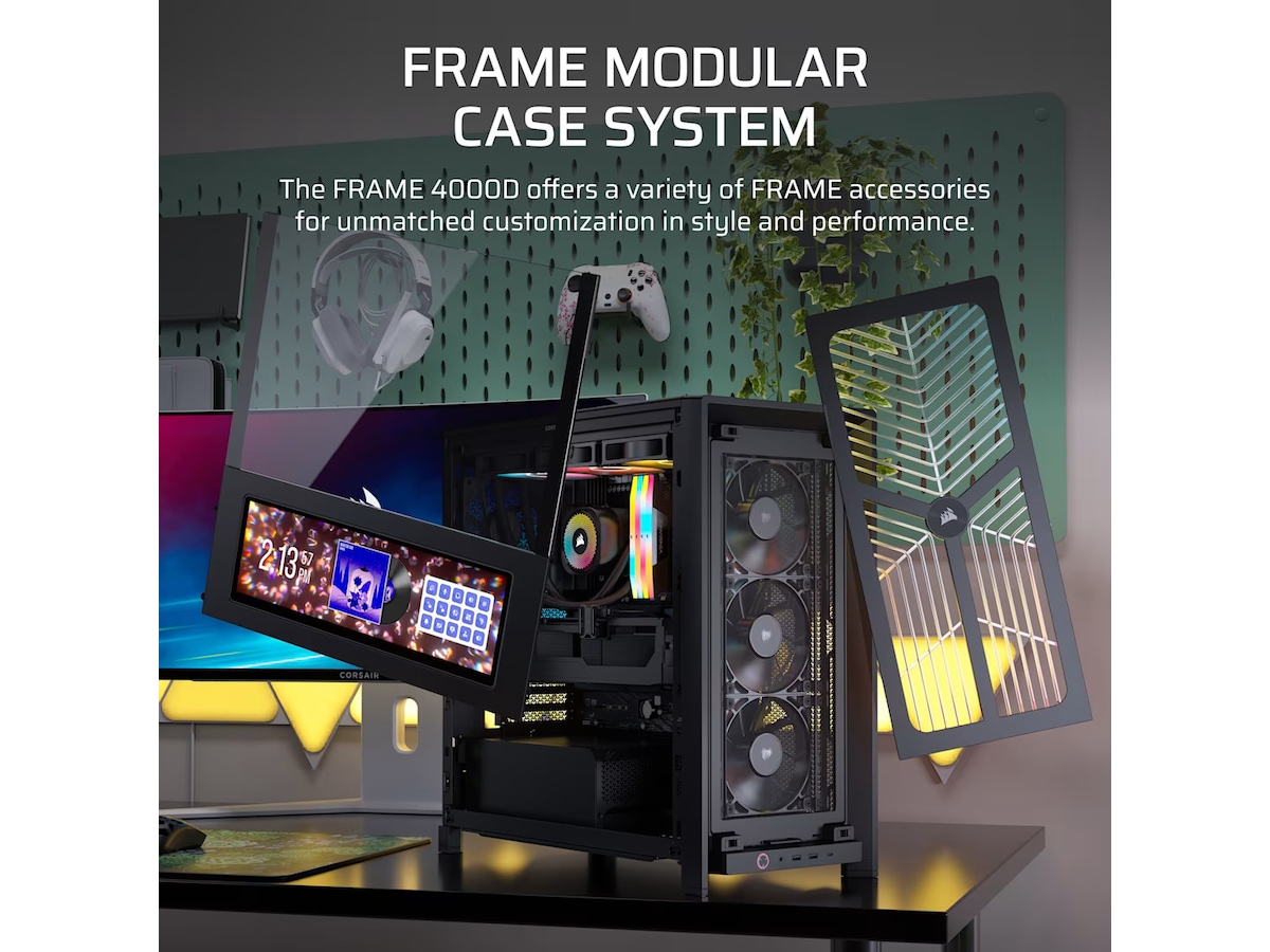 Corsair FRAME 4000D RS Wood Mid Tower (sort) Midi Tower