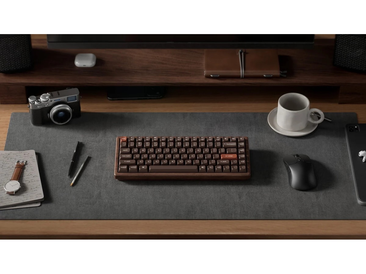 Keychron K2H-F1W-BO mekanisk tastatur 75% trådløst (valnød) Gamingkeyboard