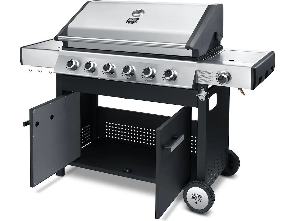 Austin and Barbeque Klassisk gasgrill 6 brændere Udendørsgrill