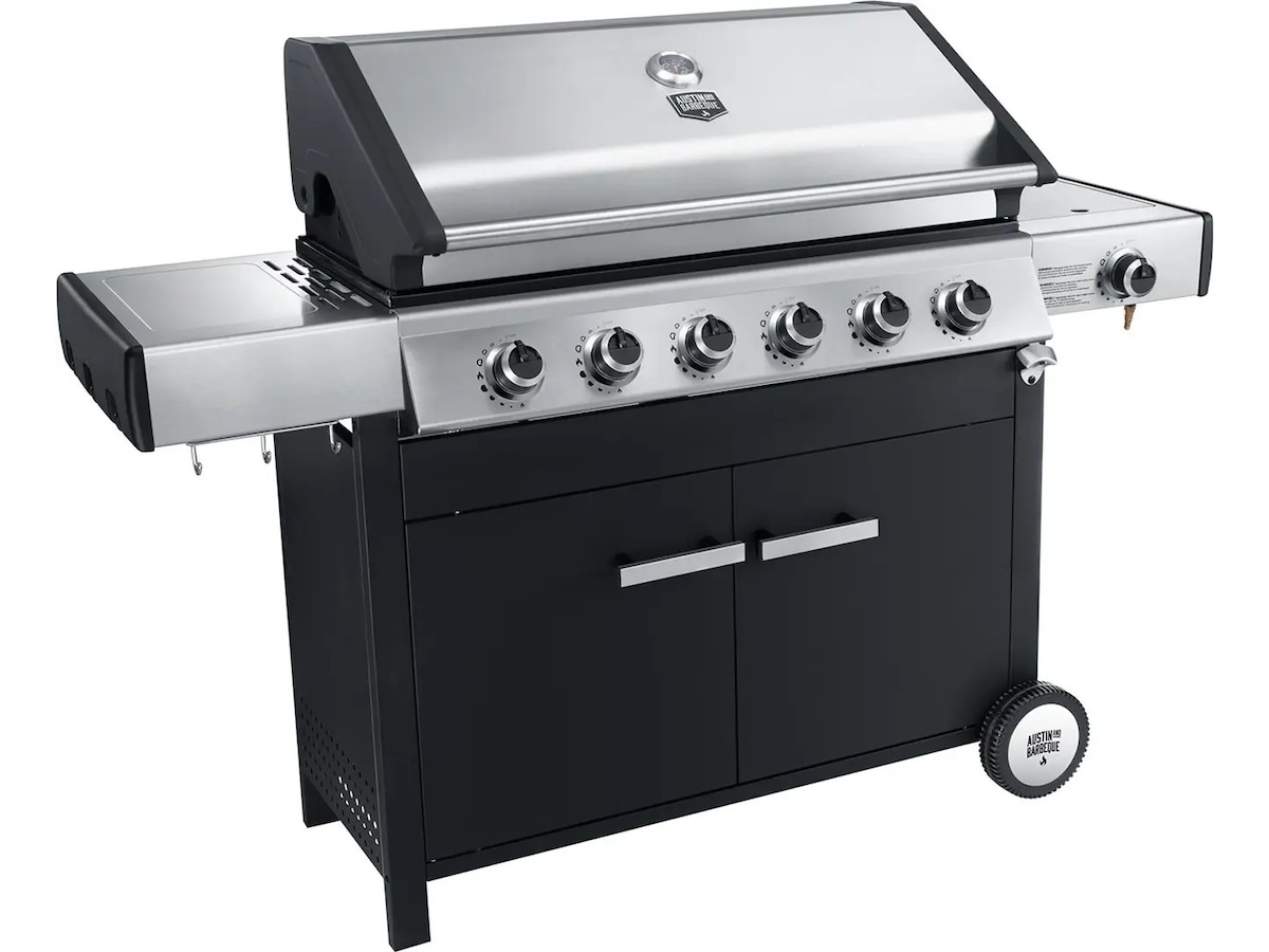 Austin and Barbeque Klassisk gasgrill 6 brændere Udendørsgrill