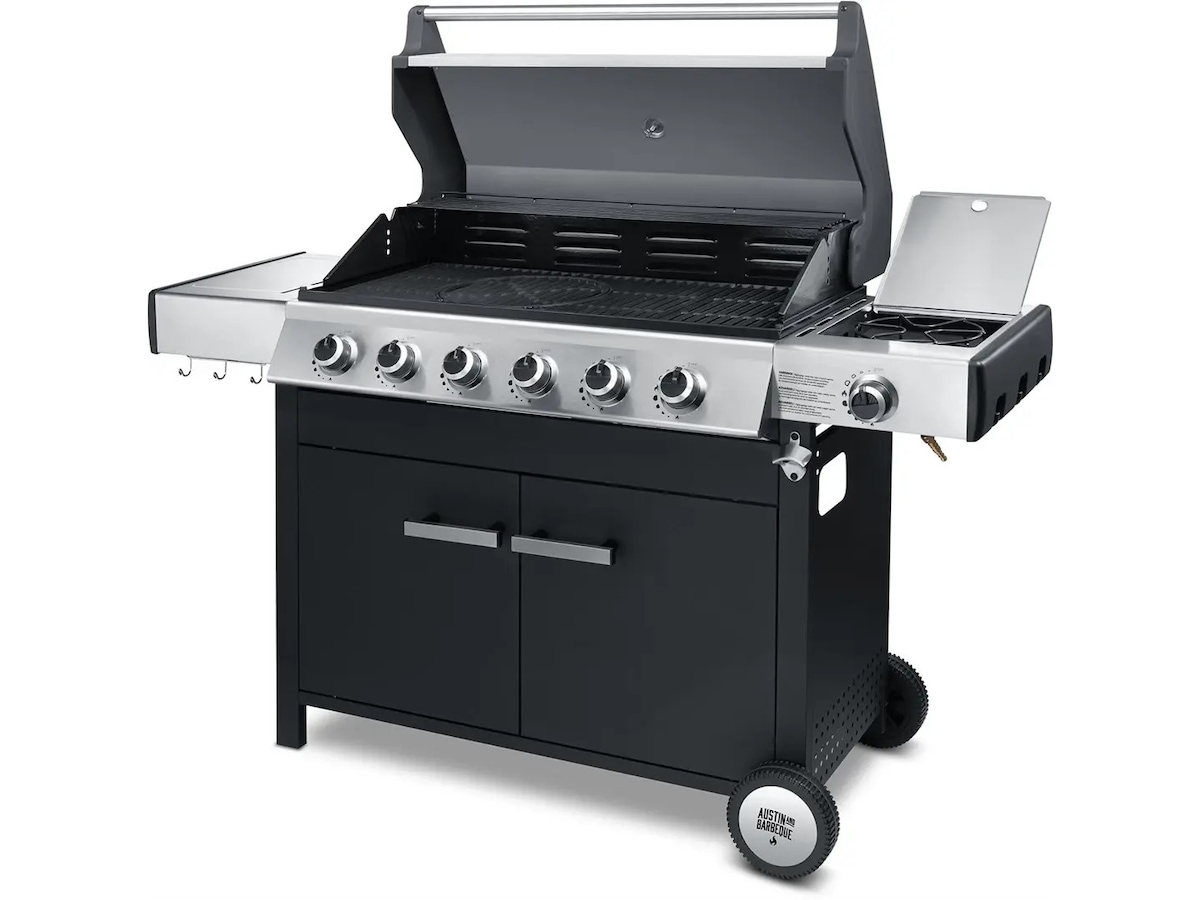 Austin and Barbeque Klassisk gasgrill 6 brændere Udendørsgrill