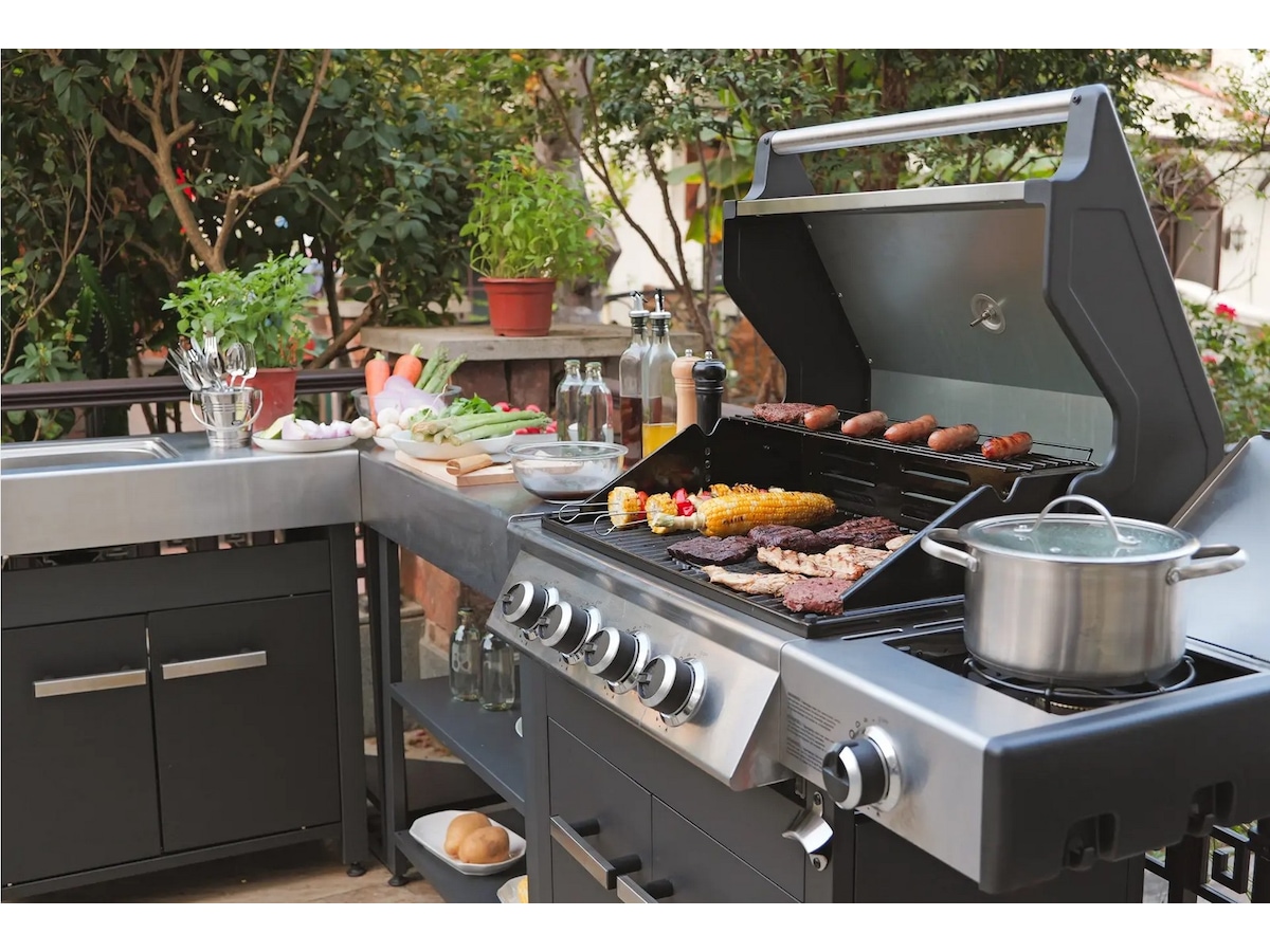 Austin and Barbeque Klassisk gasgrill 6 brændere Udendørsgrill