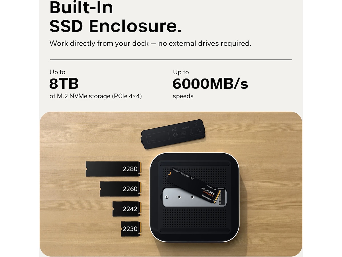 Satechi Thunderbolt 5 CubeDock™ med SSD-kabinet Dockingstation og USB-hub