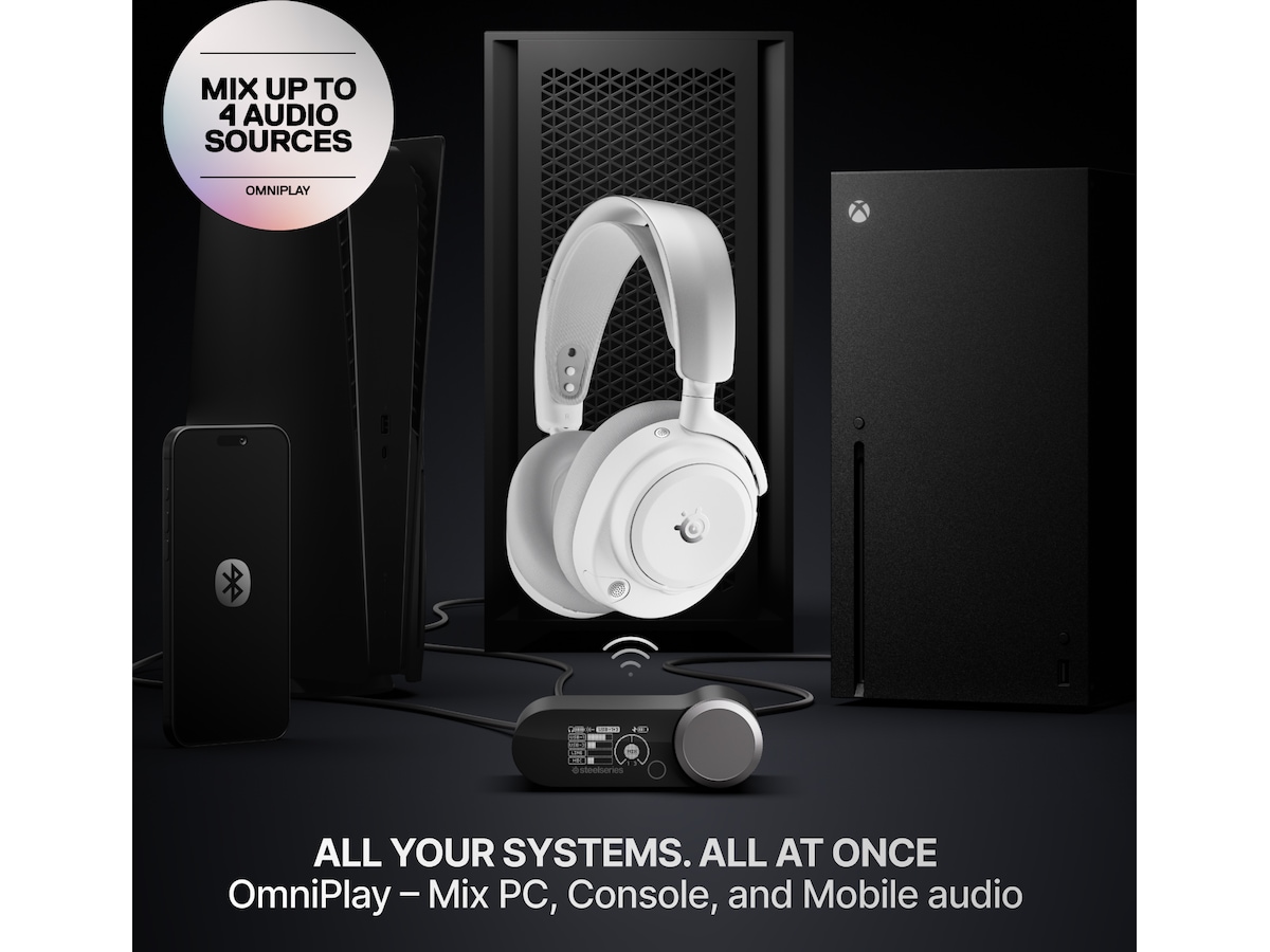 SteelSeries Arctis Nova Pro Omni trådløst gaming-headset (hvidt) Gamingheadset