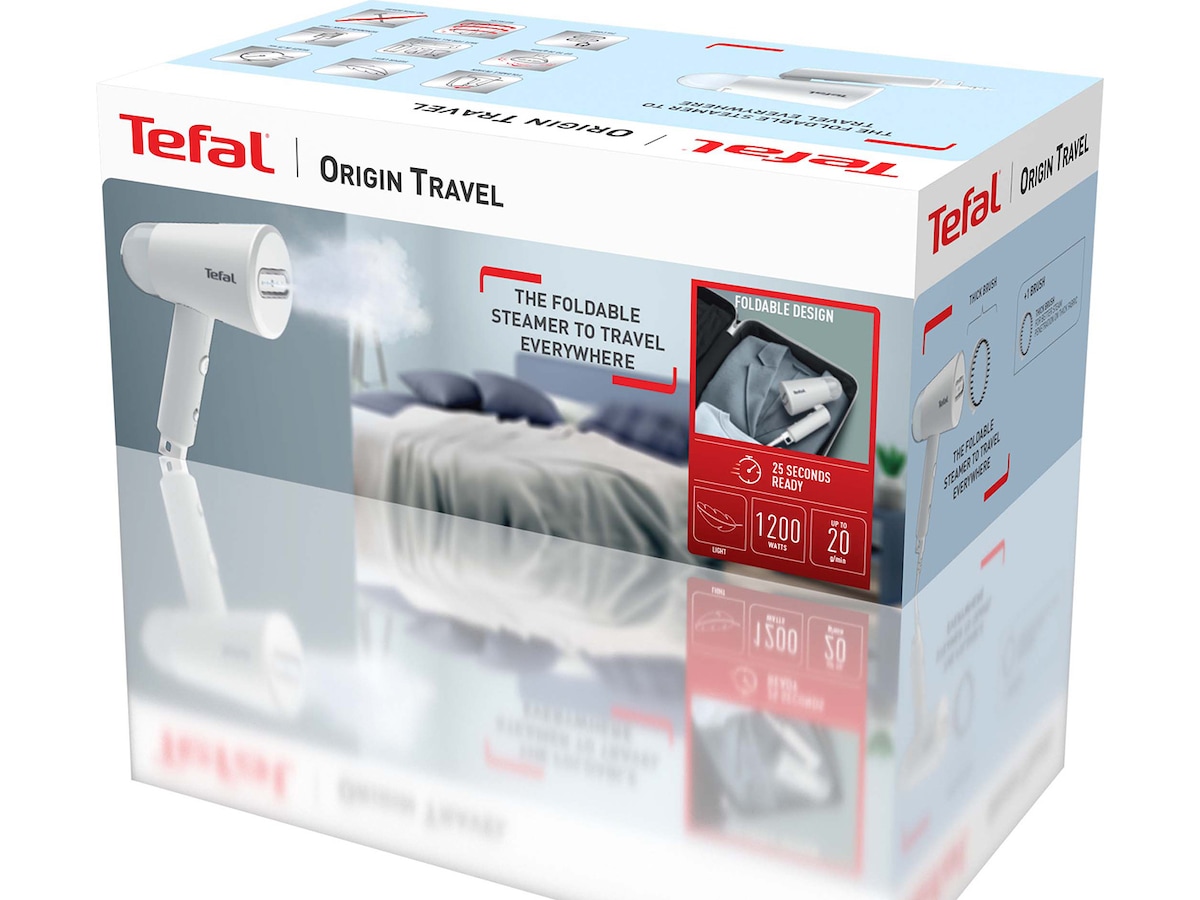 Tefal Origin Travel Dampstrygejern Grå DT1020E1 1200 W Tøjdampere