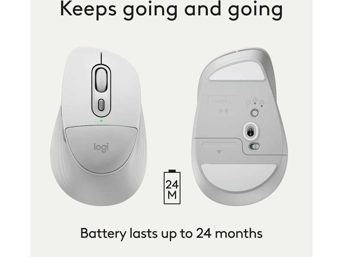 Logitech Signature Comfort M850 L trådløs mus (hvid) Mus
