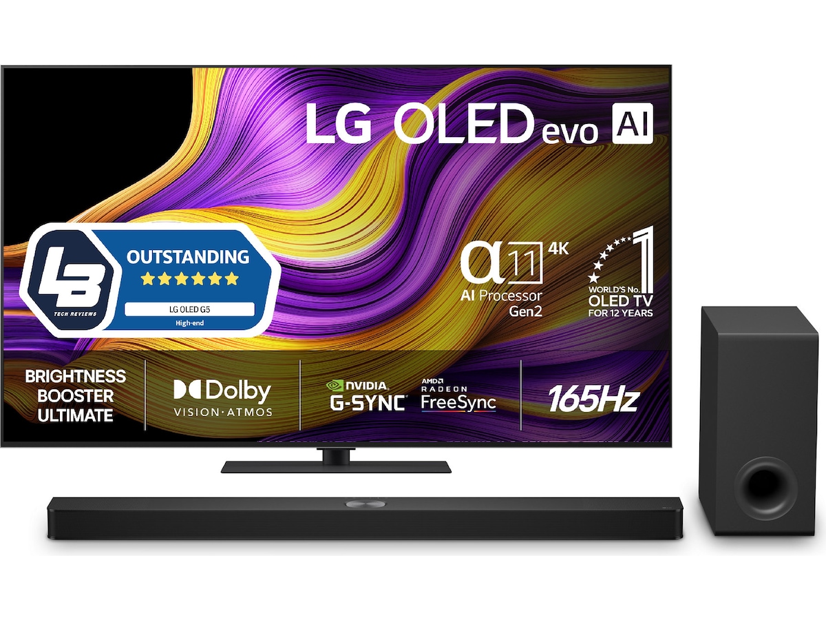 LG 55" G5 AI 4K OLED Smart TV (2025) + soundbar 50 - 59 tommer TV