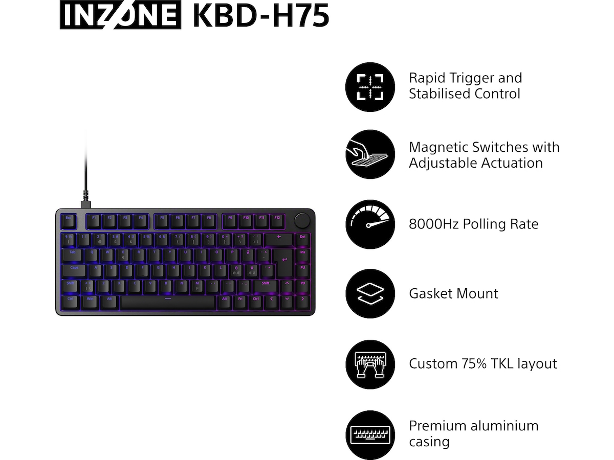 Sony INZONE KBD-H75 Gaming Tastatur 75% TKL Gamingkeyboard