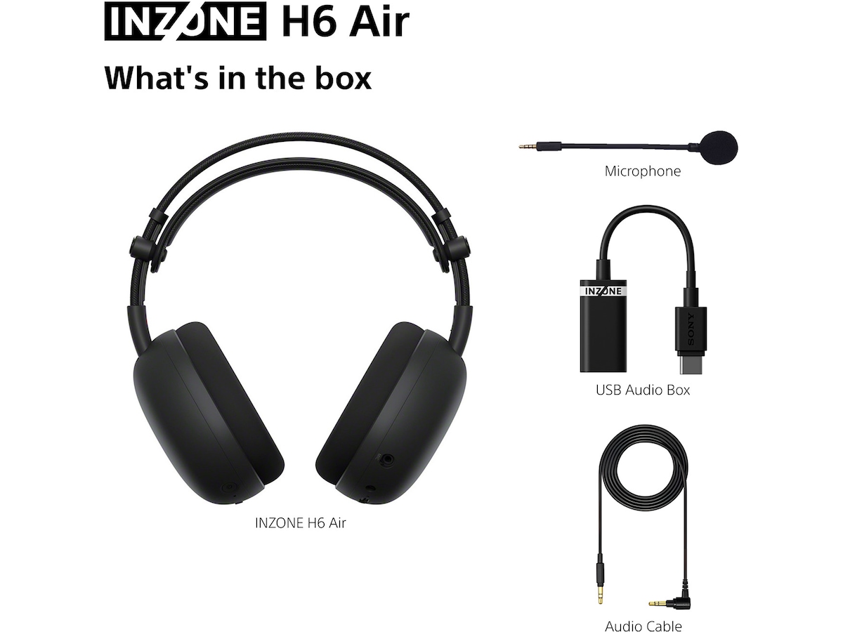 Sony INZONE H6 Air gaming-headset med åben bagside (sort) Gamingheadset