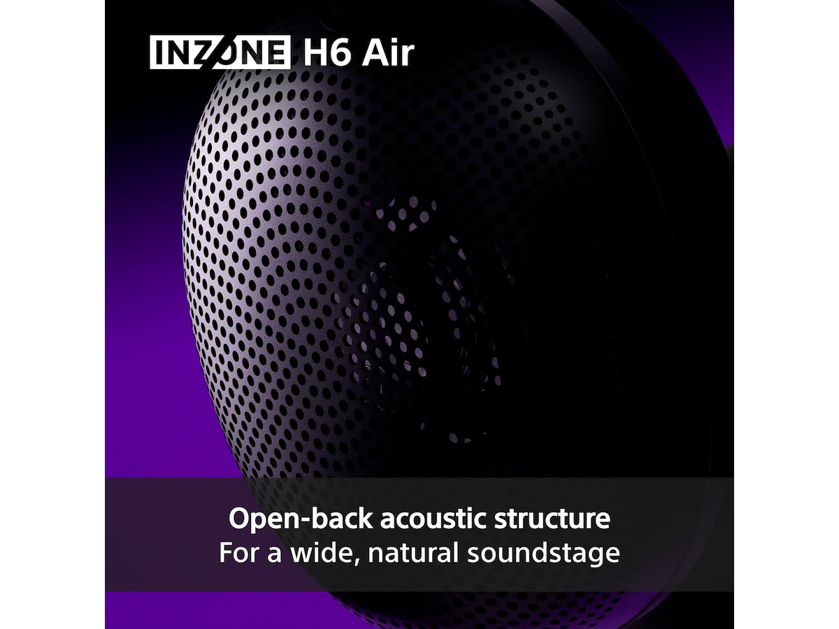 Sony INZONE H6 Air gaming-headset med åben bagside (sort) Gamingheadset