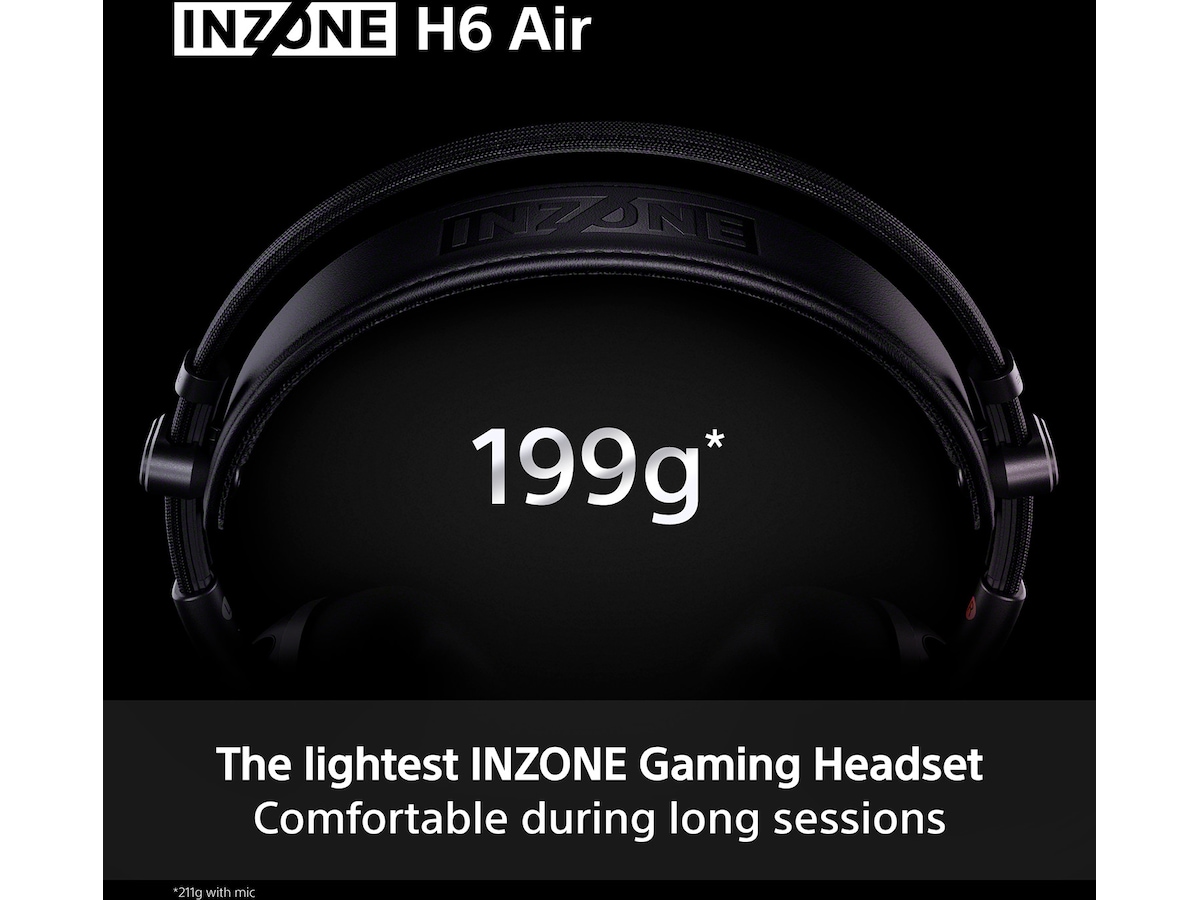 Sony INZONE H6 Air gaming-headset med åben bagside (sort) Gamingheadset