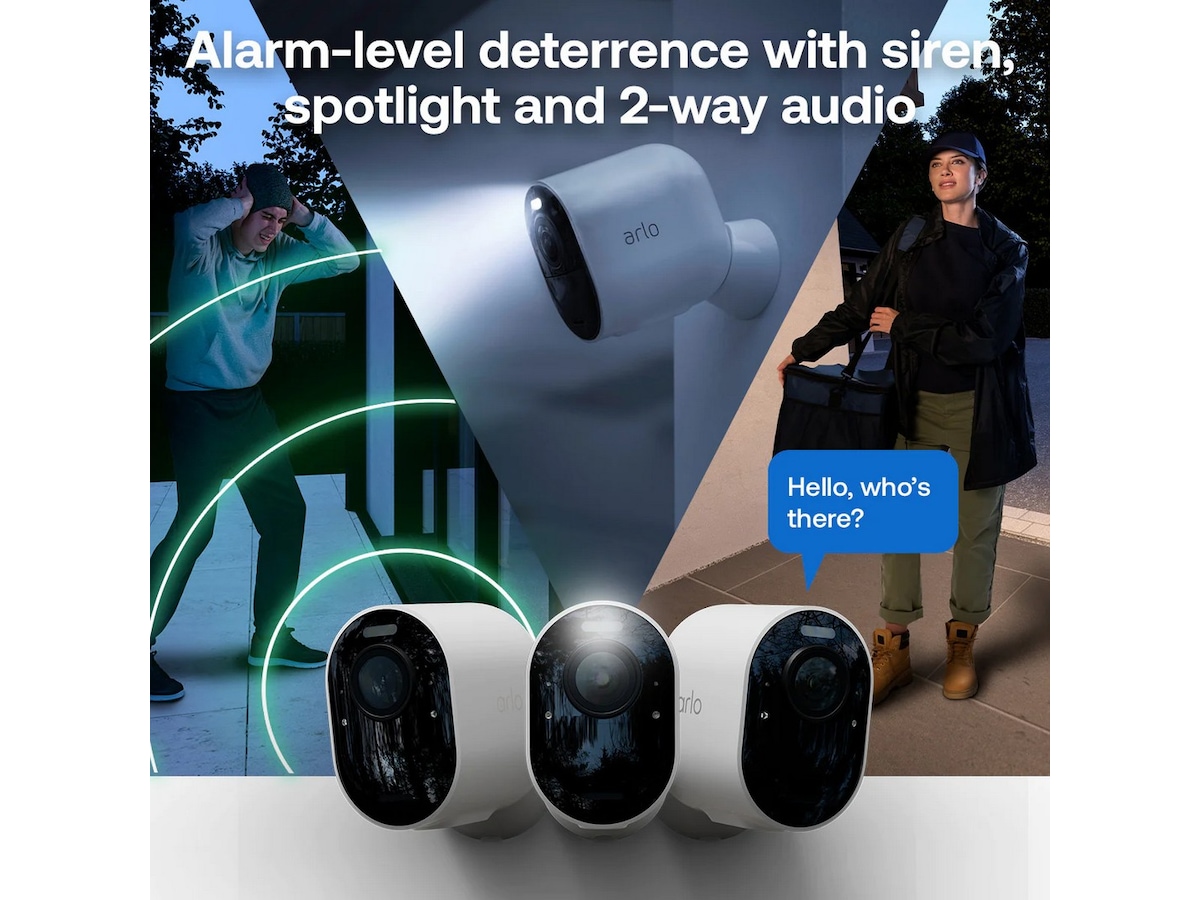 Arlo Ultra 3 4K overvågningskamera 4-pack Overvågningskameraer