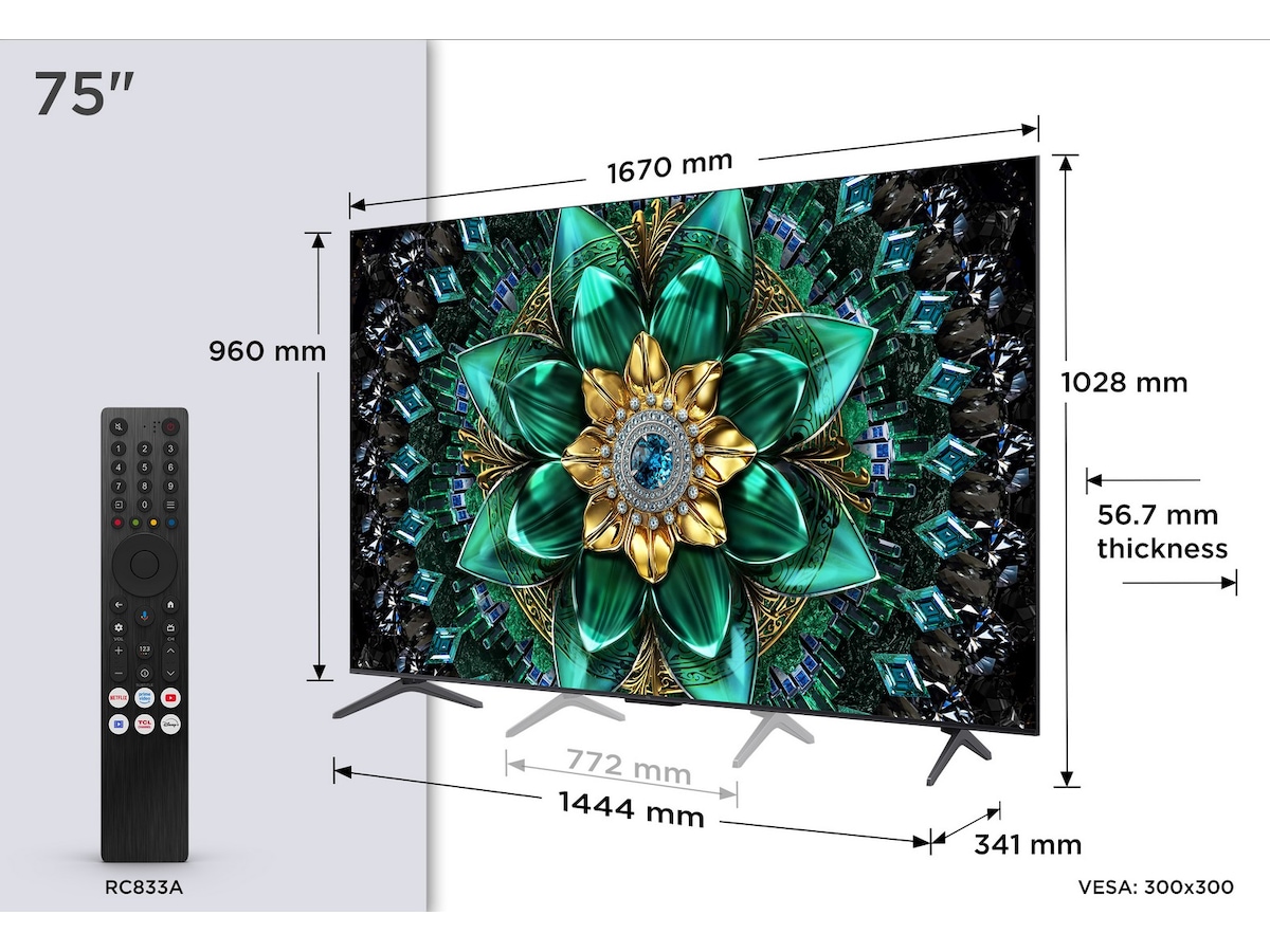 TCL 75" Q6C Premium QD-MiniLED TV (2026) 70 - 79 tommer TV