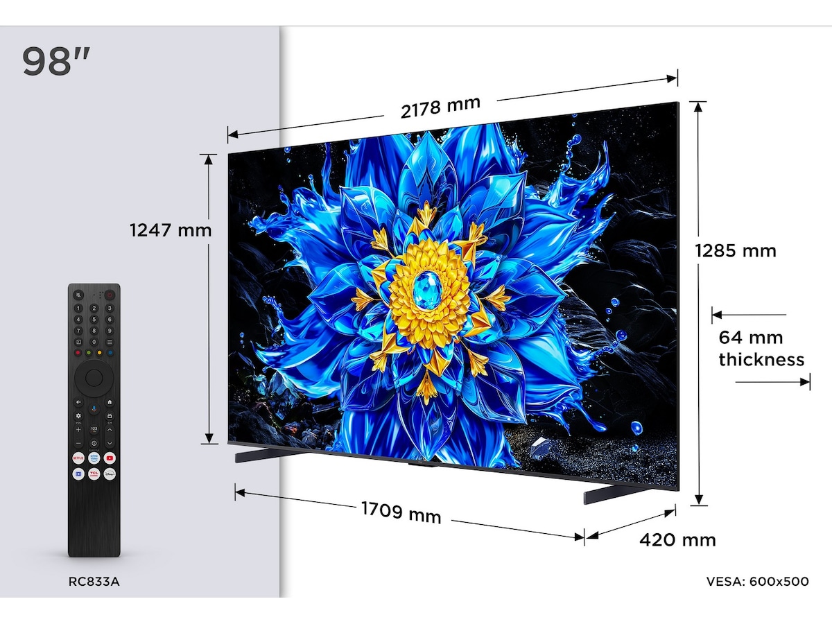 TCL T8D 98” 4K QD-Mini LED Smart TV (2026) Over 80 tommer TV