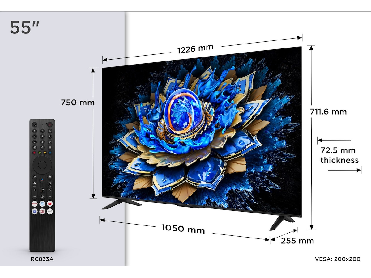 TCL T69C 55” QLED Smart TV 4K (2026) 50 - 59 tommer TV