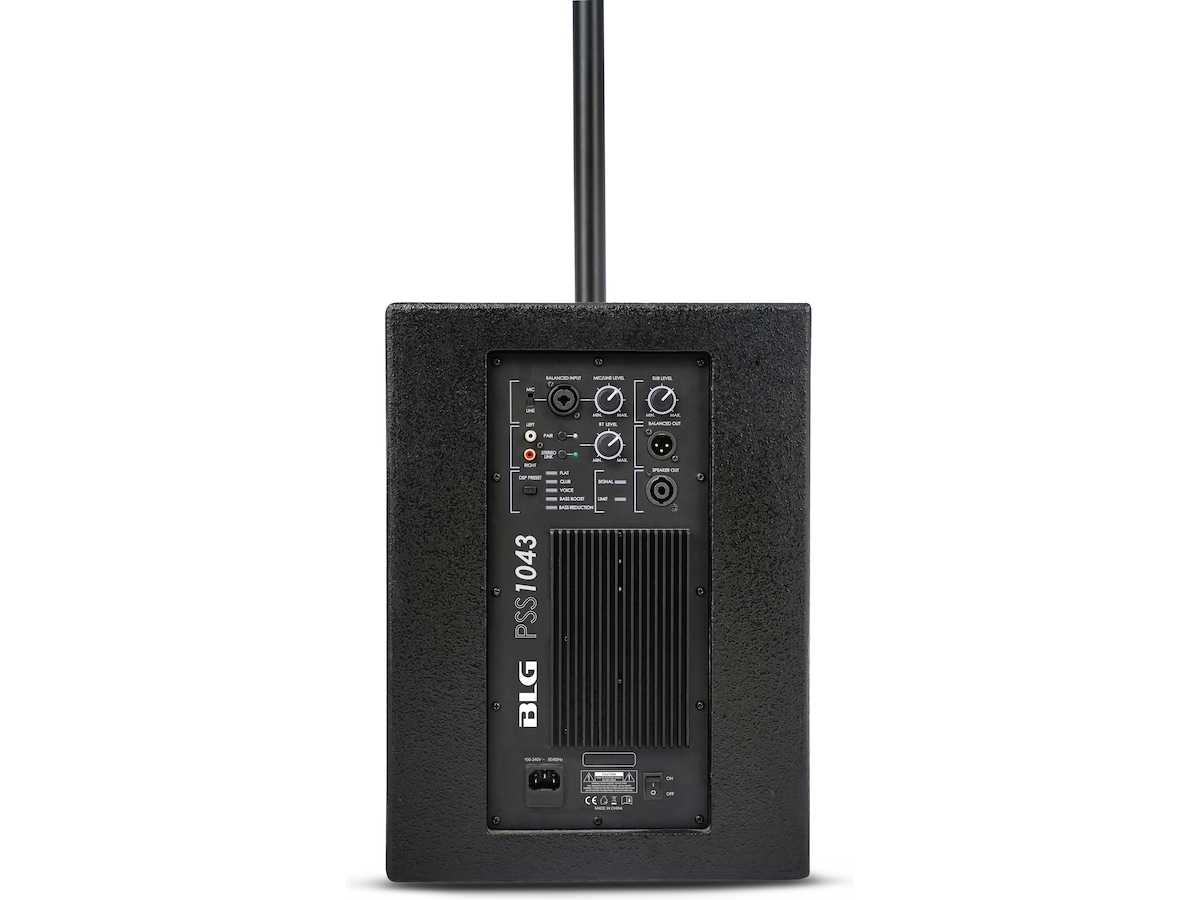 BLG Bluetooth PA-system 400W 2-vejs 10" Sub DSP 125dB Højttalere