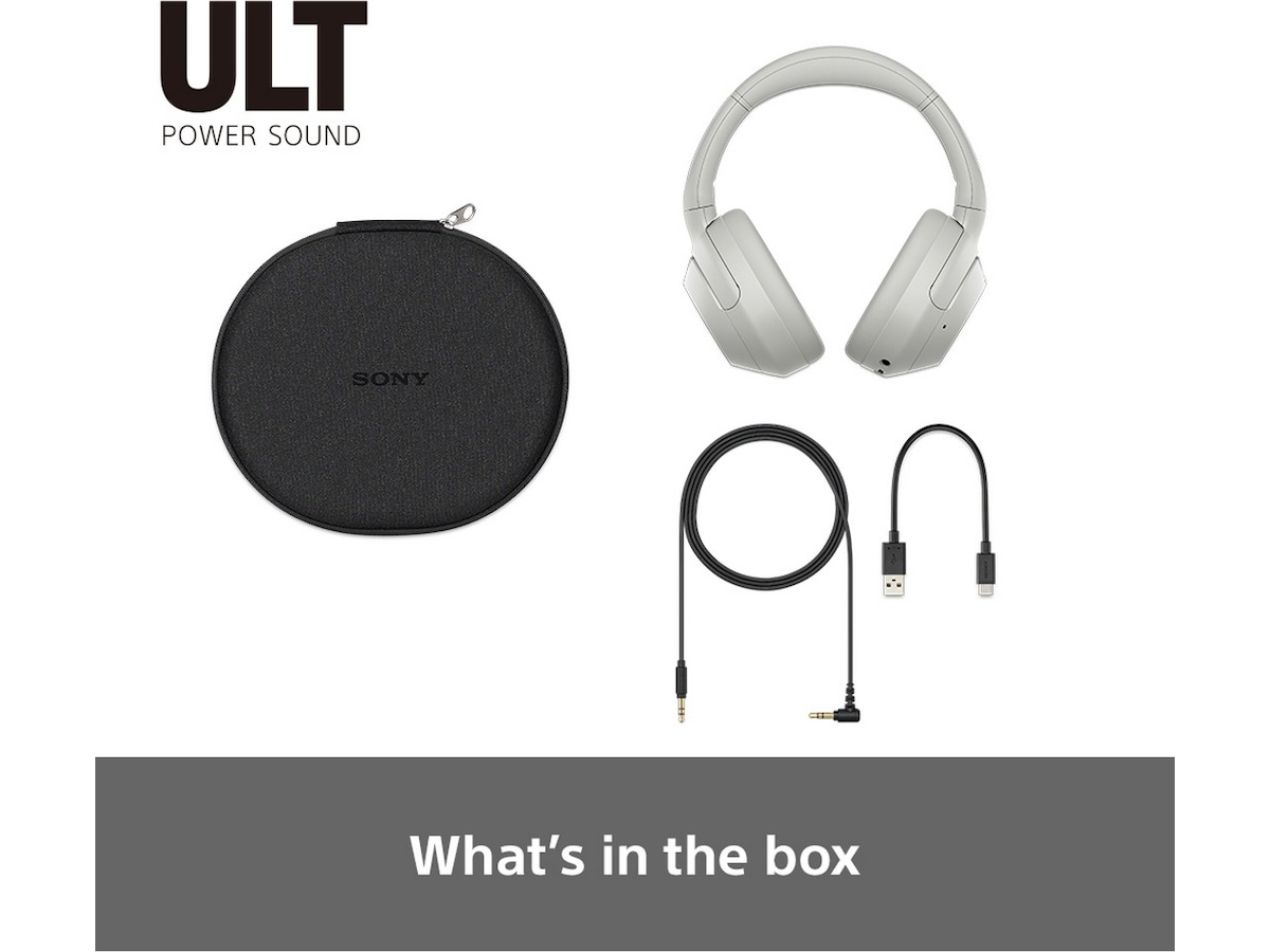 Sony ULT WEAR trådløse hovedtelefoner Over-Ear (hvid) + Sony WI-C100 Høretelefoner