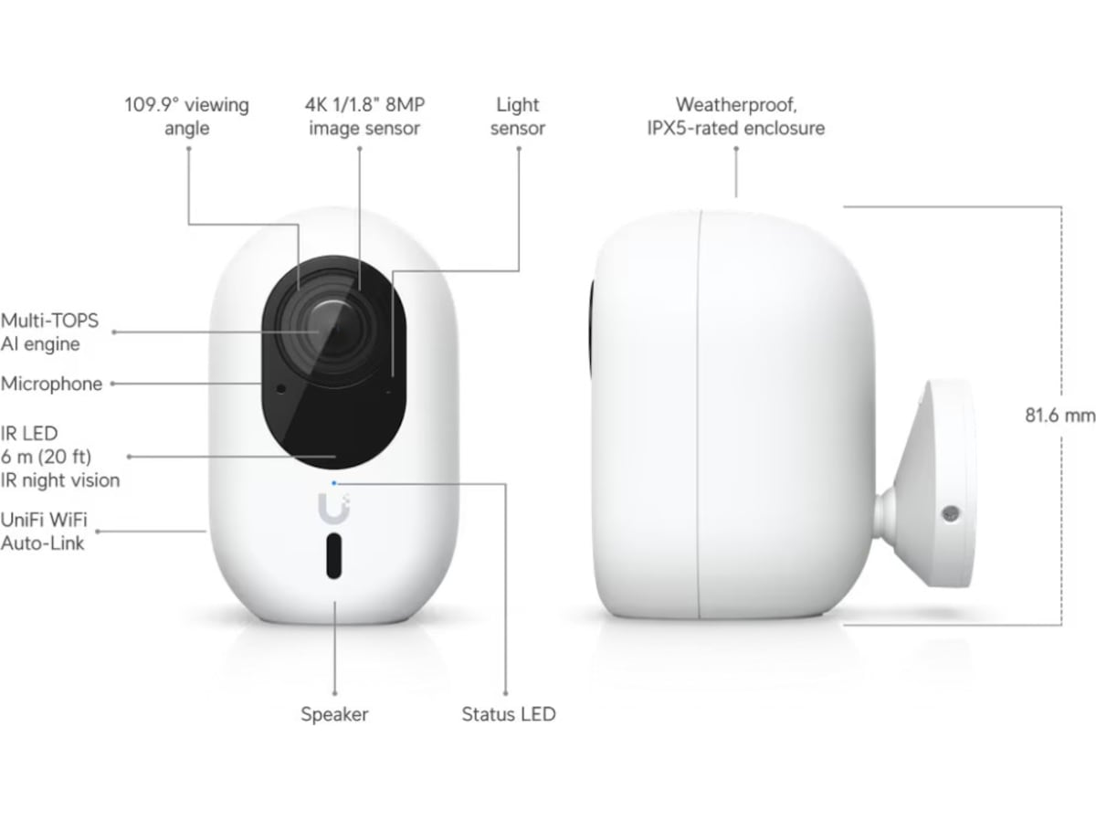 Ubiquiti G6 Instant 4K Overvågningskamera (hvid) Overvågningskameraer