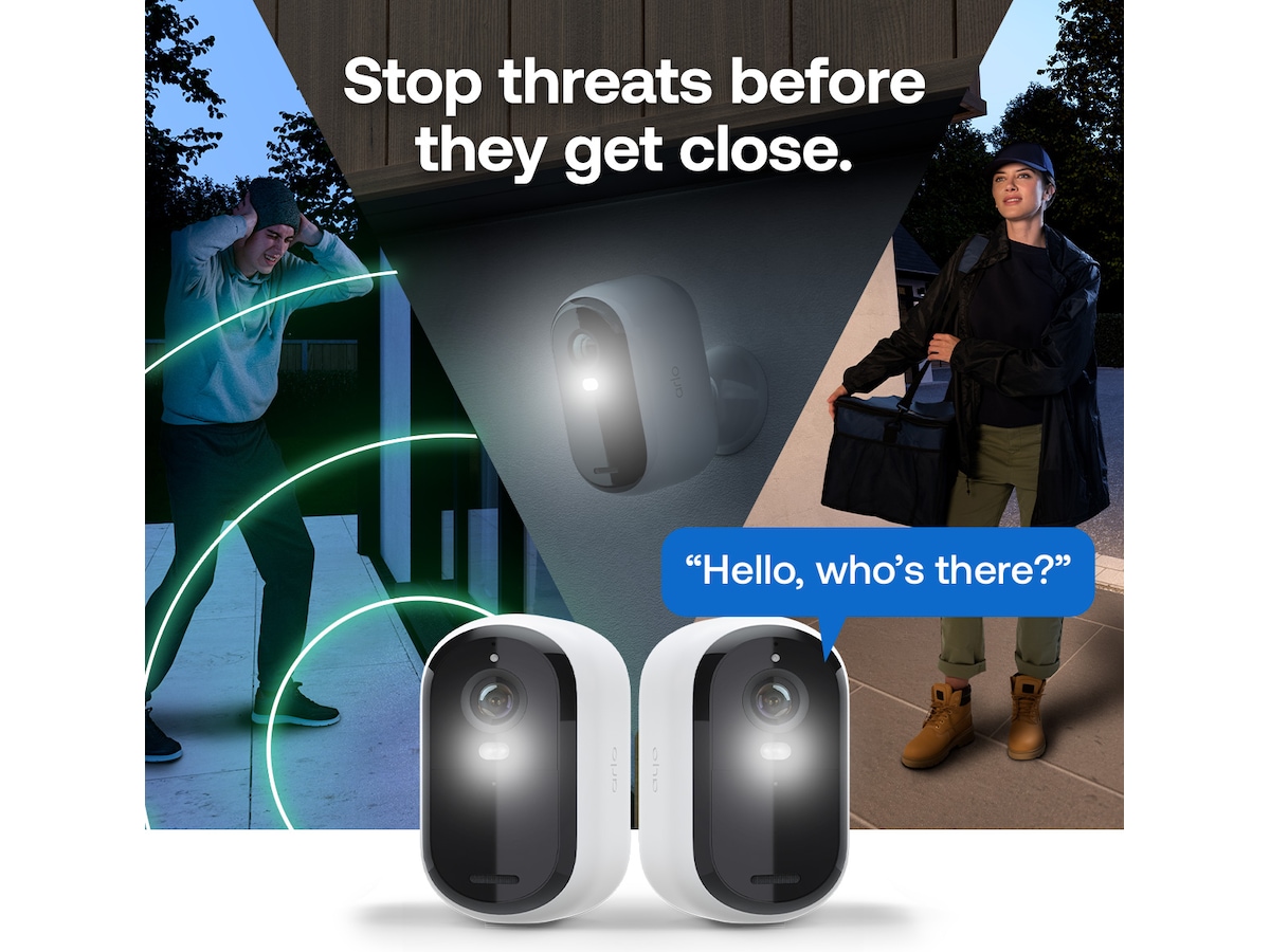 Arlo Essential 3 HD udendørs overvågningskamera 2-pack + Video Doorbell Overvågningskameraer