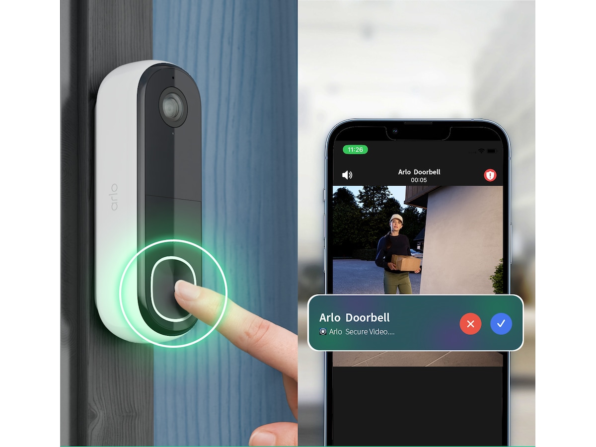 Arlo Essential 3 HD udendørs overvågningskamera 2-pack + Video Doorbell Overvågningskameraer