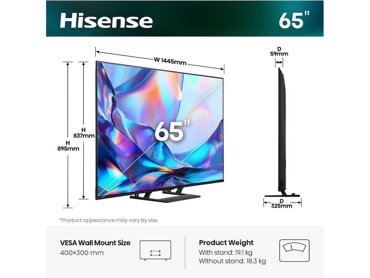 Hisense 65" A7S QLED 4K Smart TV (2026) 60 - 69 tommer TV