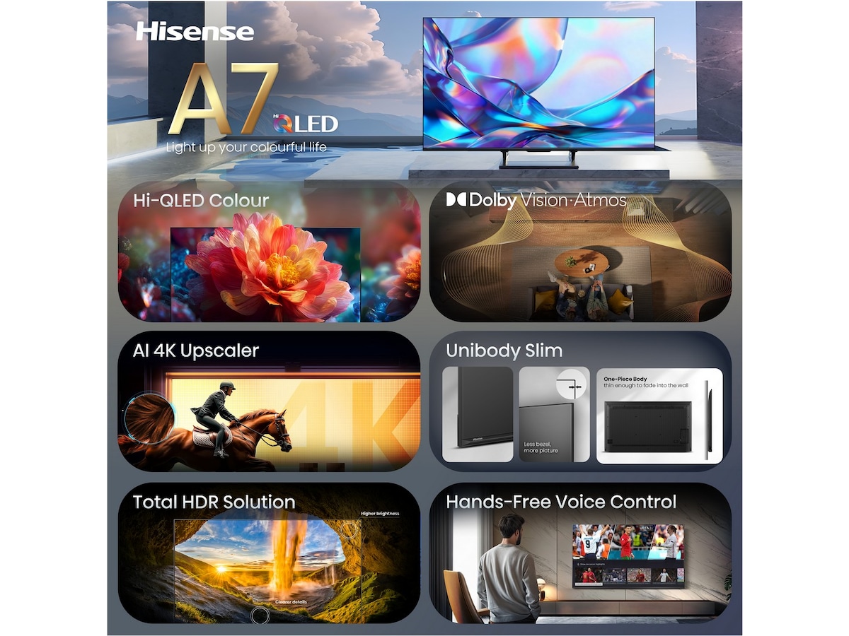 Hisense 65" A7S QLED 4K Smart TV (2026) 60 - 69 tommer TV