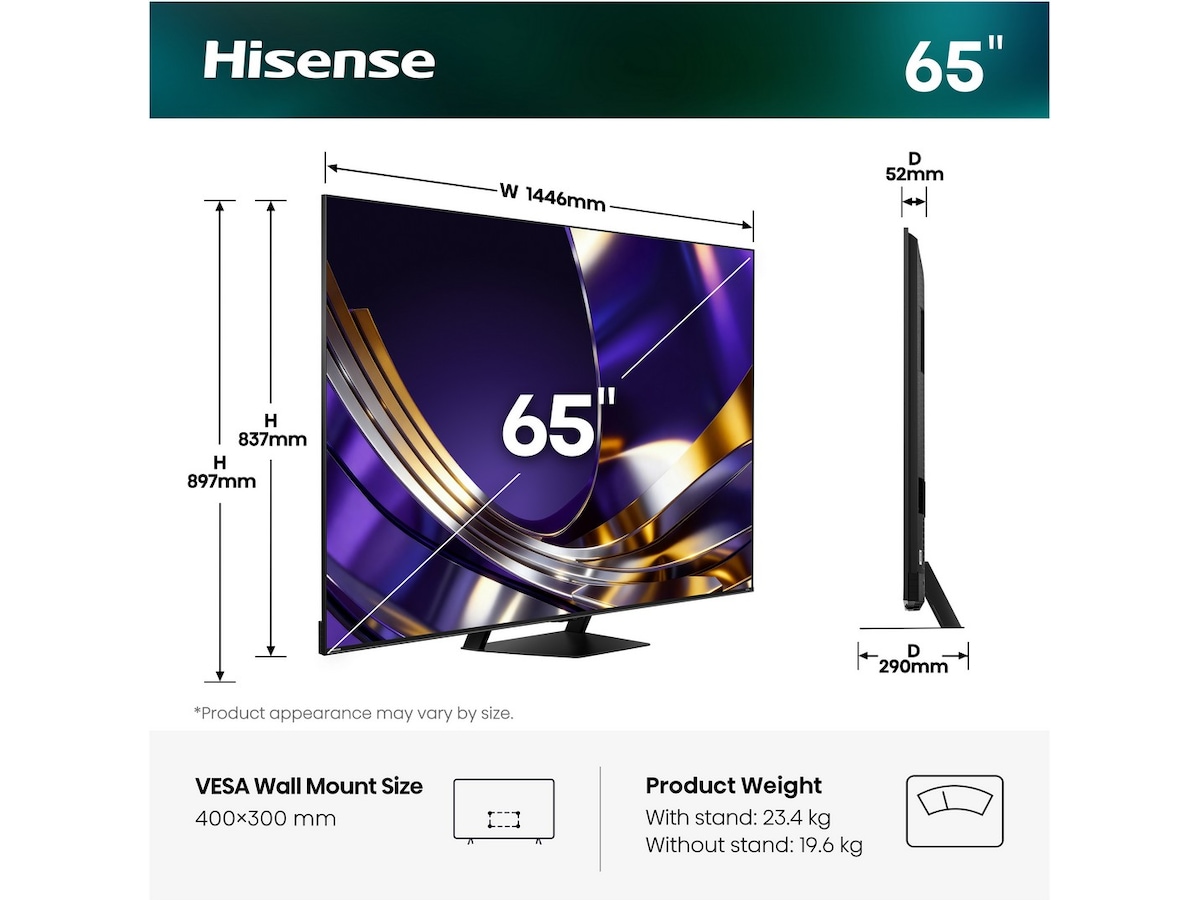 Hisense 65" U7S PRO MiniLED Smart TV (2026) 60 - 69 tommer TV