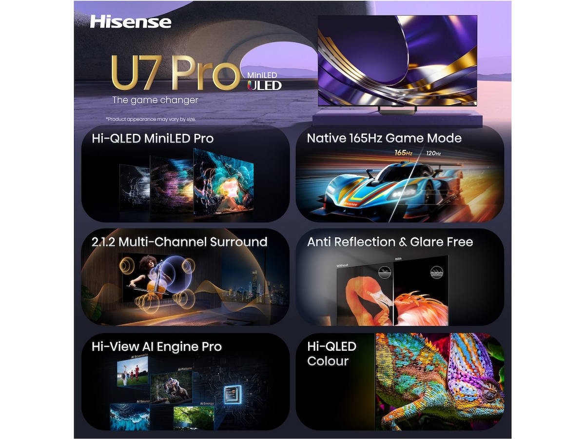 Hisense 65" U7S PRO MiniLED Smart TV (2026) 60 - 69 tommer TV