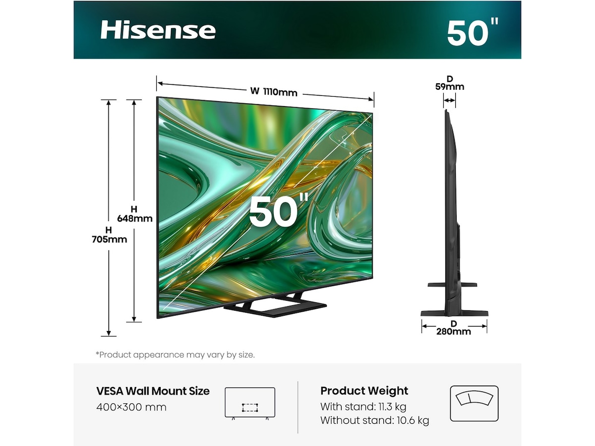 Hisense 50" E8S MiniLED Smart TV (2026) 50 - 59 tommer TV