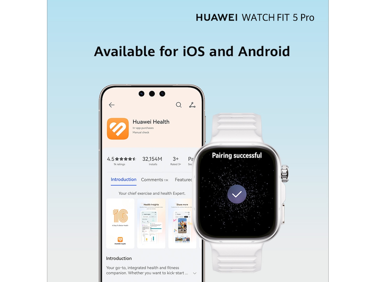 Huawei Watch Fit 5 Pro 44mm (sort) Smartwatches