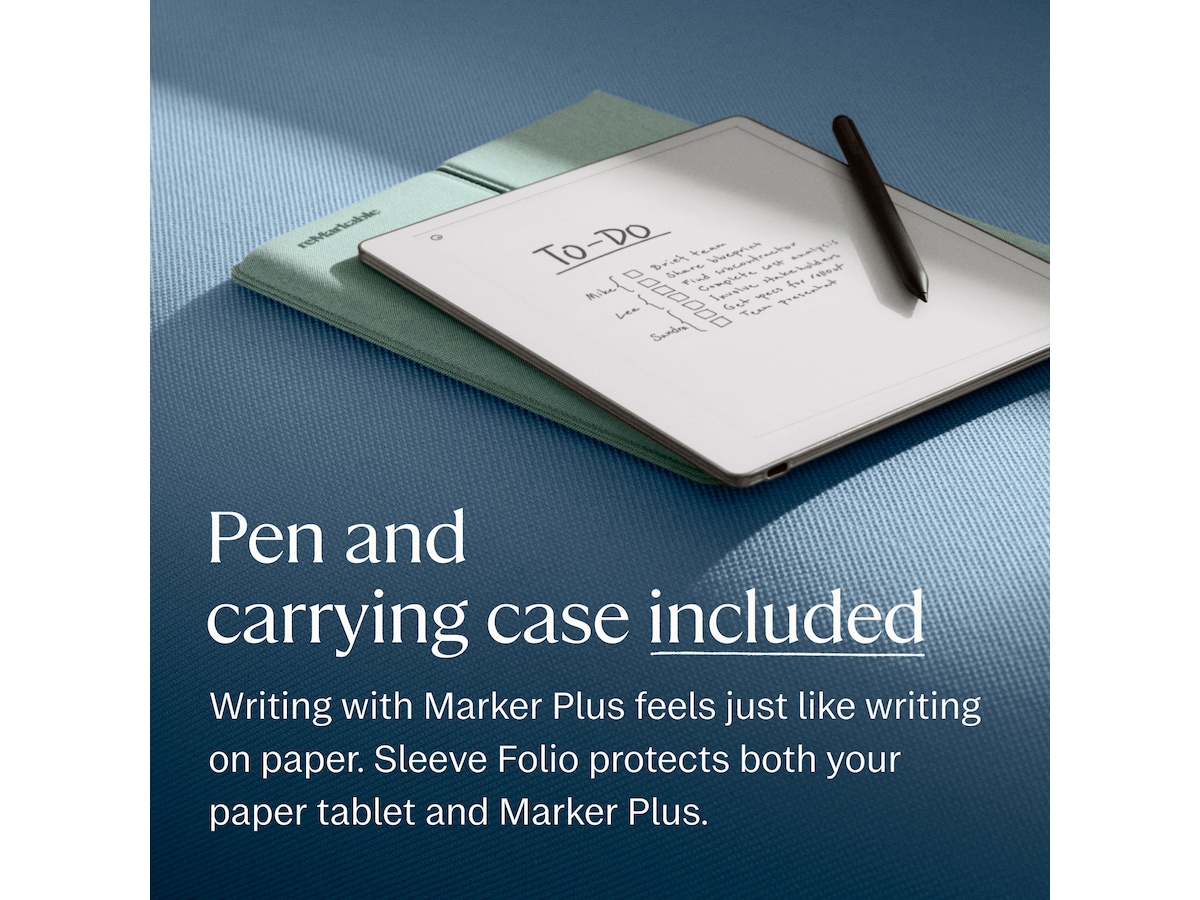 reMarkable Paper Pure 10,3" + Marker Plus + Sleeve Folio (mist green) Digitale paper